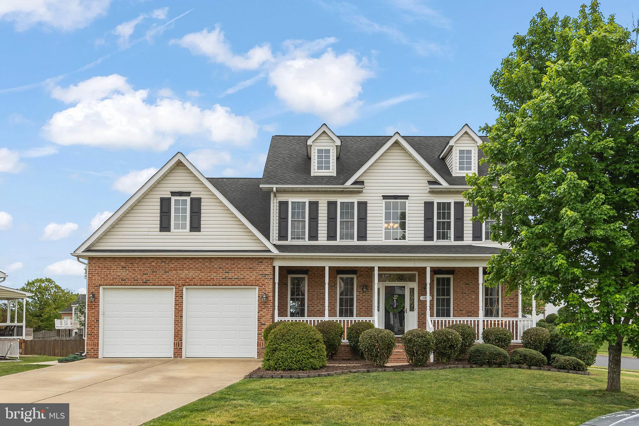 Beautifully maintained 4 Bed/3 Bath brick-front colonial with a covered front porch, mature landscaping, and a backyard designed for entertaining. Hardwood flooring flows throughout the main level, leading into the spacious eat-in kitchen featuring gas cooking, tile backsplash, center island, pantry, and updated appliances including refrigerator, dishwasher, microwave, washer, and dryer in 2025. The upper-level primary suite offers a tray ceiling, double sinks, jetted tub, separate shower, updated lighting, and new faucets. A bonus room with new carpet adds flexible living space, while the bedroom-level laundry room includes built-in cabinets for added convenience. Outdoor living shines with a covered deck, stone patio, above-ground pool, fenced backyard, and storage shed. The unfinished basement includes a bathroom rough-in, offering room for future expansion. Major updates include a new upstairs A/C unit (2025), water heater (2023), pool pump (2019), and hot tub jets and pump (2016). The water softener has been regularly serviced and maintained. Located near Sherando Park, enjoy access to over 330 acres of recreation including hiking and multi-use trails, a mountain bike park, disc golf course, 4.5-acre lake, and a 50-meter pool. Be sure to check out the attached 3-D tour and video!