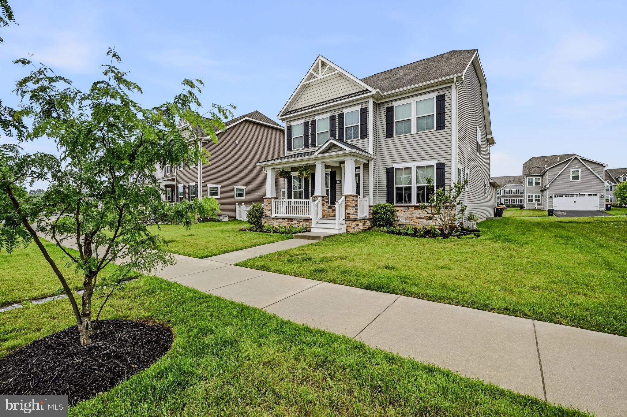Welcome to 863 Sweet Birch Drive in the beautiful Parkside Community! This home is just 5 years young and ready for its new owners! Upon entering you are flanked by the dining room and in-home office. Hardwoods throughout will bring you into the open concept kitchen and living room with additional dining space. Upstairs you will find a generously sized primary suite with two large walk-in closets and en-suite bathroom. There are 3 additional bedrooms, full hall bathroom, as well as upstairs laundry! The finished basement with egress & bathroom rough-in offers an abundance and additional living space as well as and unfinished storage area that is currently doubling as an in-home gym. The fenced in backyard and rear facing garage brings everything together in this stunning home. The neighborhood also offers a club house with a pool and fitness center! Centrally located to all Middletown has to offer plus easy access to route 301 and route 1, as well as all major conveniences! Schedule your tour today!
