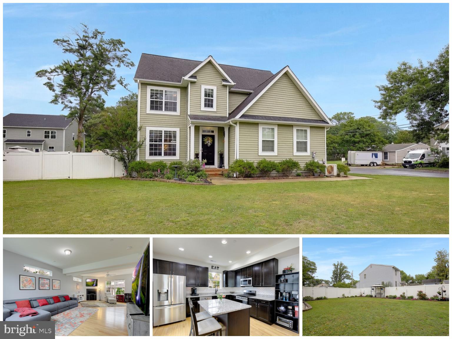 Be the first to see it!  Schedule your showing now for Wednesday June 3rd! This beautiful colonial, built in 2014, perfectly blends modern upgrades with a fantastic location in one of Edgewater’s most popular neighborhoods, Woodland Beach.  If access to 5 local beaches, piers for fishing and crabbing, and parks and playgrounds weren't enough, this home is situated on a premium corner lot just minutes to all the shops, restaurants and Annapolis. The backyard is a true private oasis, with a meticulously landscaped backyard, fully enclosed by a tall privacy fence for ultimate seclusion and enjoyment.  Step outside to a spacious back deck and patio area - perfect for outdoor entertaining, relaxing with family, or soaking in the peaceful surroundings. Inside, the main level features a bright, flowing open-concept layout with abundant natural light pouring through generous windows. Beautiful hardwood floors grace the living spaces, creating a warm and inviting area. The heart of the main level is the open kitchen and dining area, complete with stainless steel appliances, a gas cooktop (ideal for culinary enthusiasts), granite countertops, a stylish ceramic tile subway backsplash, and a large kitchen island with barstool seating—making it a true gathering spot for family and friends. This flexible floor plan includes five bedrooms total, 3 full bathrooms and a half bath on the main level, with two potential master suites for added versatility. On the second level, you'll find four bedrooms and two full bathrooms, including the primary master suite with a private bath-suite bath featuring dual vanities and a large walk-in closet. Up on the third level, a bonus fifth bedroom offers excellent potential as a second master suite, complete with a fully renovated bath (including a shower with tile floors) and a spacious walk-in closet. Additional highlights include a two-car garage and owned, fully paid off, solar panels - a benefit that cannot be overstated given the rising electric costs and potential for green, energy efficient living!