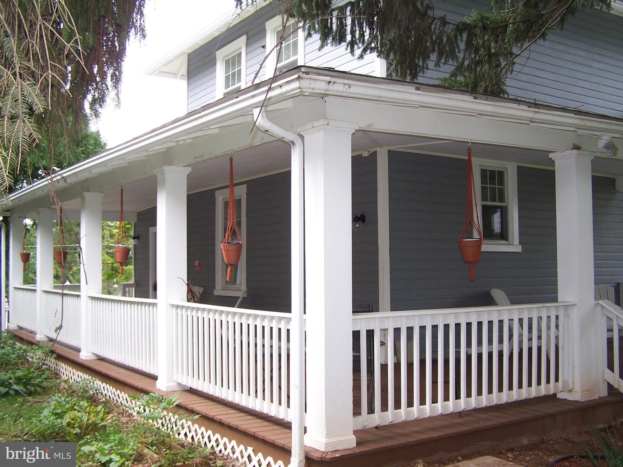 Ignore DOM!Farmhouse with wrap around porch, serene,country like setting in large yard. Renovated,new hardwood floors.Original wood floors & staircase,bedroom with private deck,modern kitchen with stainless steel appliances,granite counters & sliders to side porch. Dual hvac. Family room, finished lower level.Near city amenities,metro stop,mall, shops,495 exits,minutes to DC.