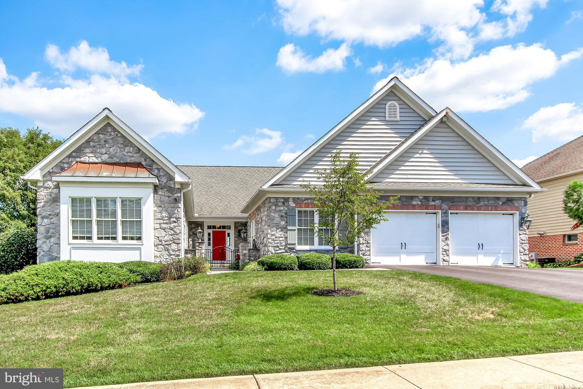 Looking for one floor living with unparalleled details and amenities situated on a park like setting?  Come take a look!  Enjoy the fabulous gourmet cooks kitchen with a bright eating nook overlooking the courtyard. The main living level boasts a great room with vaulted ceiling, gas fireplace and built-ins, sun room that opens to the patio, spacious dining room and first floor office.  The master bedroom offers hers and his walk-in closets and a luxurious bath with a walk in shower.  The lower level has a wet bar, full bath, gym room and outside entrance.  Lovely landscaping accents the exterior of this beautiful home and the patio offers great views of the private yard.  Plenty of room for a pool if you would like to add one.