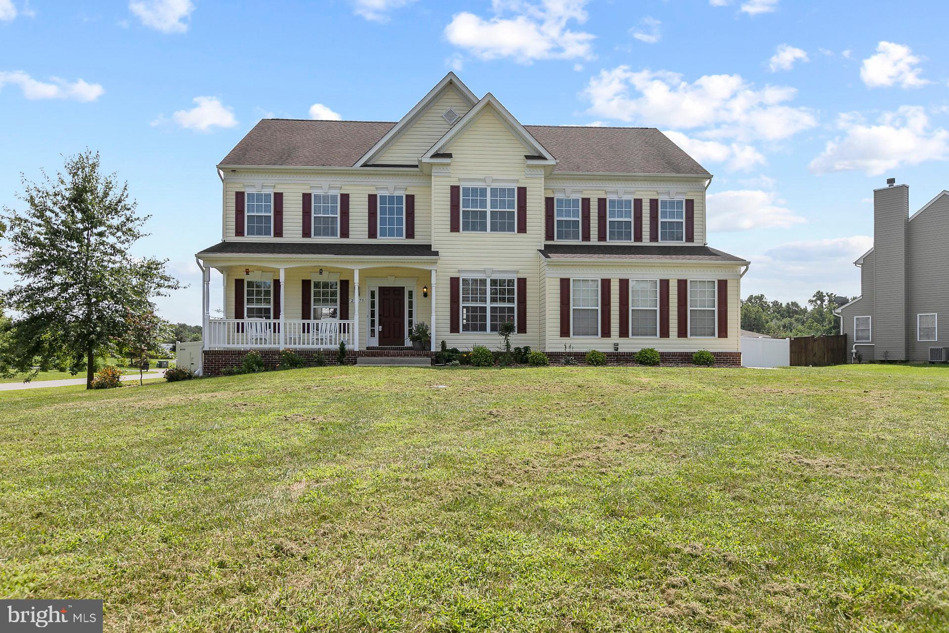 Gorgeous 5 bedroom colonial in desired Leonardtown Farms that is move in ready and features everything you need!  Outside features large lot, pretty landscaping, fenced in backyard with 12x20 shed and deck/pergola for all your entertaining needs!  Come home to beautiful cherry stained hardwood flooring on the main level and  ceramic tile and new carpet throughout.  Gourmet kitchen features gas cooktop, granite counters and amazing stone backplash! Expansive breakfast bar stoned as well to create a beautiful finish in this Tuscan style kitchen.  Enjoy breakfast in the sunroom style eat-in kitchen or coffee on the front porch overlooking your huge front yard.  Office/den on main level for teleworking privacy.   Laundry on upper level is a plus. Master bedroom features sitting area with wet bar and large walk in closet.  Master bath with soaking tub and oversized shower with dual showerheads.  Plenty of beds and bath for everyone. Basement features extra inside storage with kitchenette, full bath and large family room space.  This lovely home has gorgeous paint colors throughout and won't last long! Schedule your tour today!!