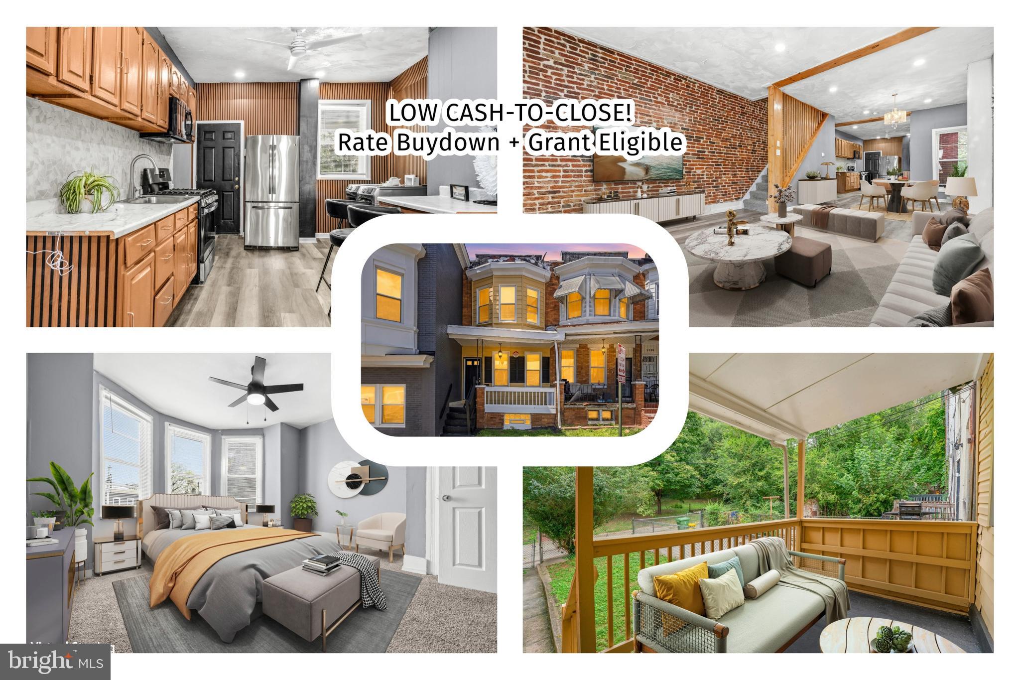Stop renting and start building equity! Own this home for less than many Baltimore rents with your choice of seller-paid closing help or an interest rate buydown. Perfect for a smart buyer looking for low cash-to-close, 2002 N Smallwood Street is fully move-in ready and may be compatible with local homebuyer grants. This beautifully renovated rowhome offers the perfect blend of classic Baltimore character and modern, low-maintenance updates—giving you total peace of mind without the high price tag.

Step inside to find durable luxury vinyl plank flooring on the main level, where a light-filled living room featuring a gorgeous exposed brick accent wall flows into the dining area and a refreshed kitchen. Enjoy your morning coffee on the welcoming front porch, or host friends on the rear deck overlooking your private, fenced backyard. Upstairs, three comfortable bedrooms and a stunning new full bath await. Need extra space? The lower level is a clean, blank canvas ready to be transformed into a home gym, office, or recreation room.

An ideal location for commuters or investors: You are minutes from major employers like Johns Hopkins and the University of Maryland Medical Center. Nearby metro and bus lines make navigating the city a breeze. Plus, shopping, dining, and green escapes like Druid Hill Park, the Maryland Zoo, and the Baltimore Museum of Art are right at your fingertips.

Why rent when you can buy smart? Ask about additional mortgage savings and grant availability for this property today!

Mortgage savings may be available for buyers of this listing.

Virtually Staged