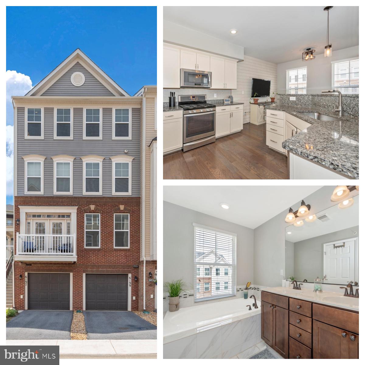Welcome to 6197 Murray Terrace! Don’t miss out on a great opportunity to make this beautiful 4 level, 3 bedroom 2 1/2 bathroom townhouse condo your own. This home features a beautiful white kitchen with granite, tile backsplash and stainless steel appliances, hardwood flooring, and neutral colors throughout. One will certainly enjoy the spacious primary suite boasting a walk-in closet, large en-suite with soaking tub, separate shower and water closet. Also, enjoy the convenience of having the laundry room on the upper level. This home is conveniently located in the sought after Jefferson Place community which is the perfect commuter location! Neighborhood amenities include a clubhouse with a fitness center, a pool, playgrounds, and basketball courts.  No city taxes!