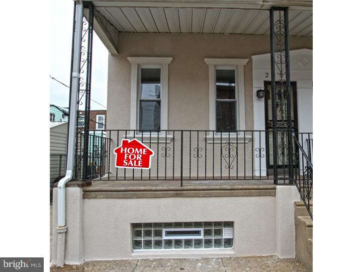 Newly renovated, porch front home on a quiet block in Port Richmond.  . This  home has  all  new hardwood flooring + carpets, windows, sheetrock, trim, doors,  electric, plumbing, HVAC system and roof.  Kitchen has new cabinets, granite counter tops w/ breakfast bar, glass tile backsplash + stainless appliances.  2nd fl. has 2 nice size bedrooms w/ new carpets + ceiling fans.  For the bonus, there's a finished basement/Family Room w/ separate mechanical + laundry area. This wide, corner property has breezeway access and rear yard that is oversized for the area.  Located close to public transit, Center City, I-95.