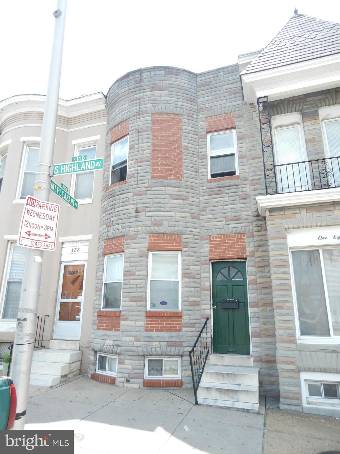 This is a great house for an Investor.  Set up as a 2 unit home with tenant on 2nd fl. and tenant on 1st fl and basement.Cash cow generating $1,892 income per month.  Great ROI.  Located in the heart of Highlandtown where homes are selling for over $200,000.  Tons of equity.  Add this one to your portfolio today.  Call today to set appointment to see.