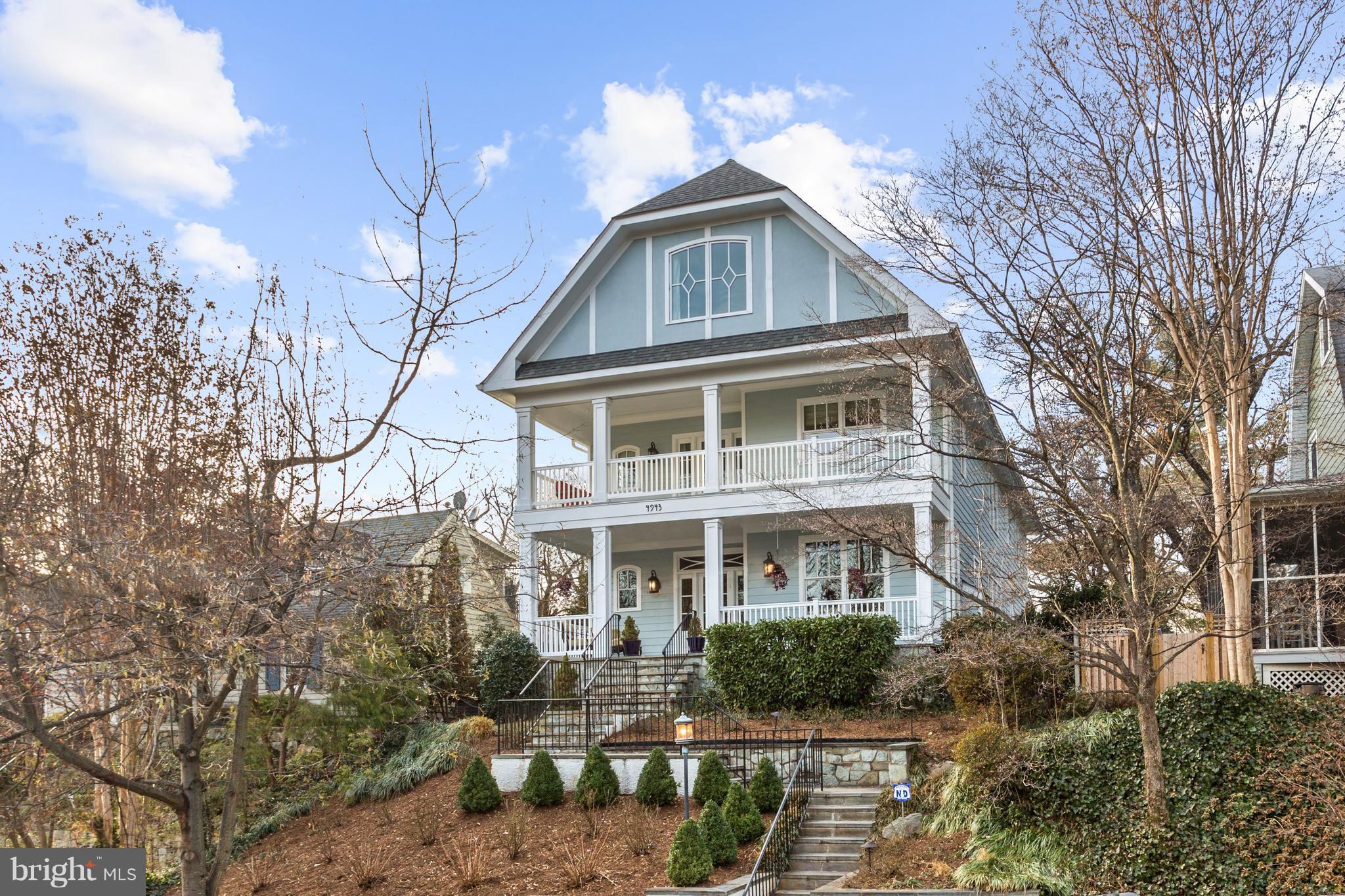 6BR, 6500SF home near Key School, built 2005 by Chryssa Wolfe. Terrific floor plan, high ceilings, quality finishes. Front + back porches, banquet-size DR, chef's kitchen w/2DW, family room open to porch, level garden w/pool/outdoor shower, garage + add'l parking.  Luxurious master w/ private balcony plus 3BR up + third floor family room and BR; LL rec room + BR suite.