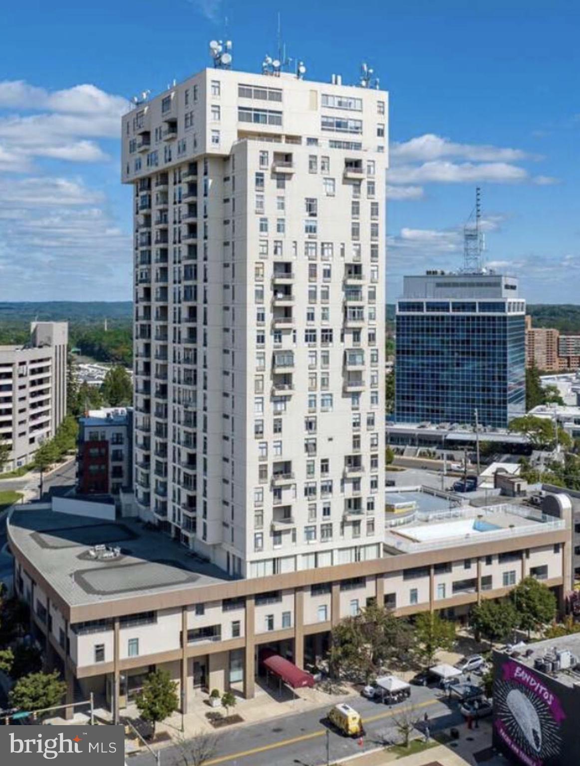 This move in ready residential studio makes it very affordable to own a piece of Towson.  This condo is a corner unit making it even more attractive.  Updated kitchen, bath and brand new refridgerator.    24/7 concierge, heated pool. clubroom/library and 24/7 fitness room.  Trash chute on every residential floor.  Everything you need to live, work and play within minutes of your doorstep.  Garage special assessment is $91.75 per month through 2036.