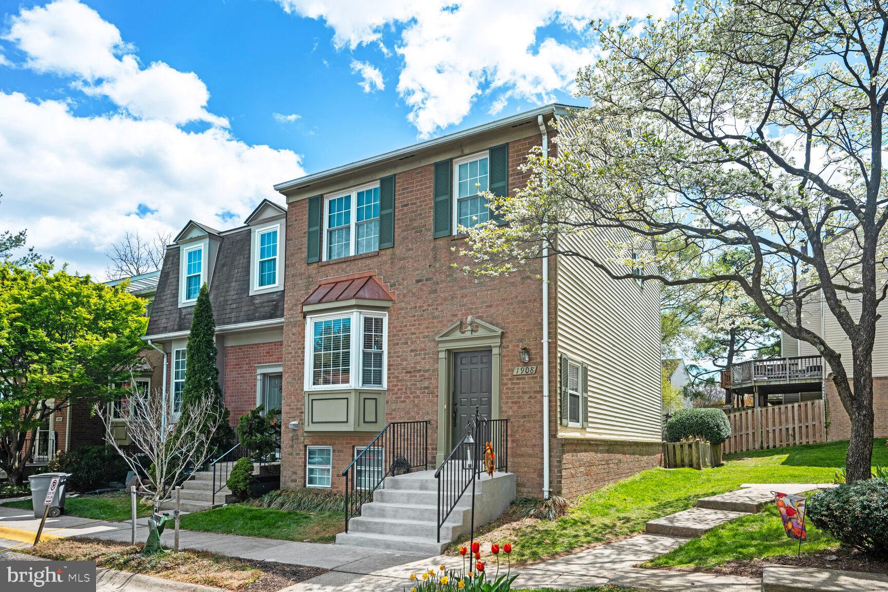 Spectacular 3 bedrooms with 2 .5 bath, end unit brick front townhome, in quiet court. Entry to tile split foyer with steps to light-filled living room. Beautiful kitchen and dining room with laminate floors. Sliding doors in kitchen open onto spacious remodeled deck - a perfect spot for relaxing, entertaining or enjoying a summer BBQ. Main level has powder room for guests. Two upstairs primary bedrooms with top-of-line custom closet systems. Each bedroom has its own ensuite full bath. Generous finished basement with third bedroom or can work as a home office or den. Large laundry room with more closet space/storage. PLUS a large family room open onto custom patio enclosed by 6’ stone walls. Five year old roof and two year old hot water heater. New carpet throughout! The location is easily walkable to the Forest Glen metro via a nearby path. It's also within walking distance to five nearby parks, Evans and Getty, including two within the HOA, and very close to the popular Sligo Creek Trail system with access to 15.6 miles of sprawling jogging and biking trails! Convenient access to 495, 95, and Georgia Ave. Well maintained HOA with low fees, one assigned parking spot for each townhome. Guest parking and parking on Medical Park Drive available.
