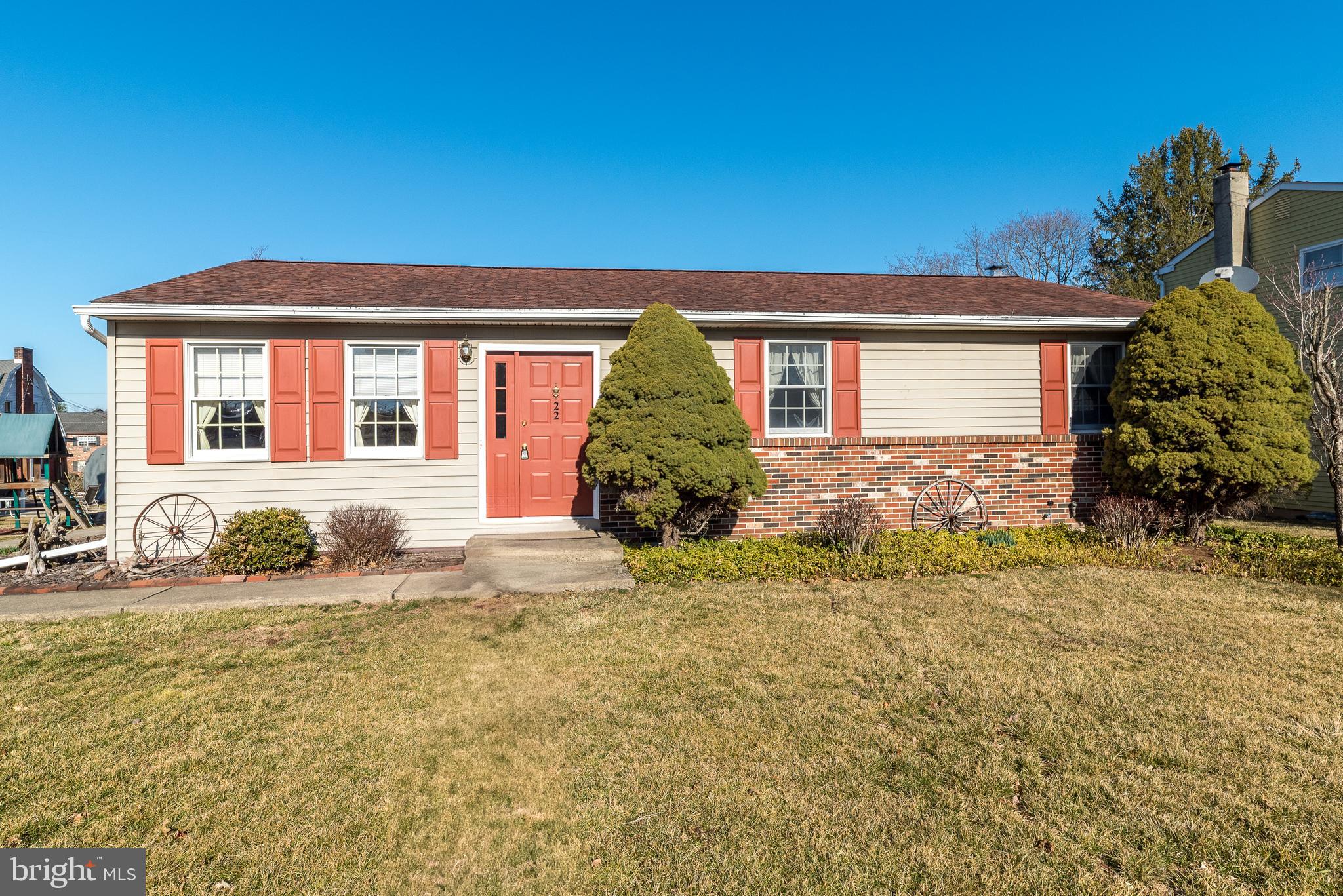 Welcome to your new home at 22 S. Chestnut Ct in the charming town of Perkasie, PA! This delightful rancher is the first home on a cul-de-sac and is perfectly situated and walkable to schools,  great restaurants and unique shops. You'll also enjoy the convenience of nearby farmer’s markets, recreational activities fields and fun community events.
Step inside to find a warm and inviting living room with nice space and great light that sets the tone for this cozy home. The dining room opens up to a deck, perfect for enjoying some time outdoors.  The eat-in- kitchen provides a lovely space for cooking and casual dining.  The kitchen door provides easy access to the driveway and side yard and  play area.
This home features three comfortable, nice-sized bedrooms, including a master bedroom with its own full bath/ shower stall. You'll appreciate the additional two well-sized bedrooms, a hall bath, and a handy linen closet.  On the lower level, you'll  find a partially finished basement that offers even more living space. It includes a laundry room and a workroom, along with Bilco door access to the yard and other areas for even more storage. Out back, enjoy a large deck, spacious playground area and a storage shed, giving you space for both fun and functionality. 
With great potential and a welcoming atmosphere, this house is ready for you to make it your own. Don't miss the chance to turn this ideally located home into your personal sanctuary!