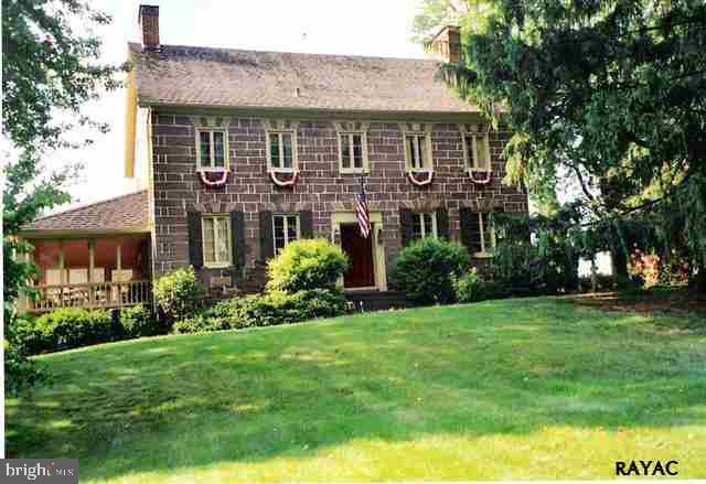 Historic Thomas & Ann Pettit home-"Pettits Ford" listed National Register of Historic Places 5/3/83. Exquisite home sitting on Conewago Creek. Seven fireplaces (6) operational. Tenant house-LR; BR; bath-pool entertainment pavillion.  Flood ins. info.  "Selective"  mid range coverage w/$250,000 on buildings & $66,200 on the contents. Premium $3,128.00.