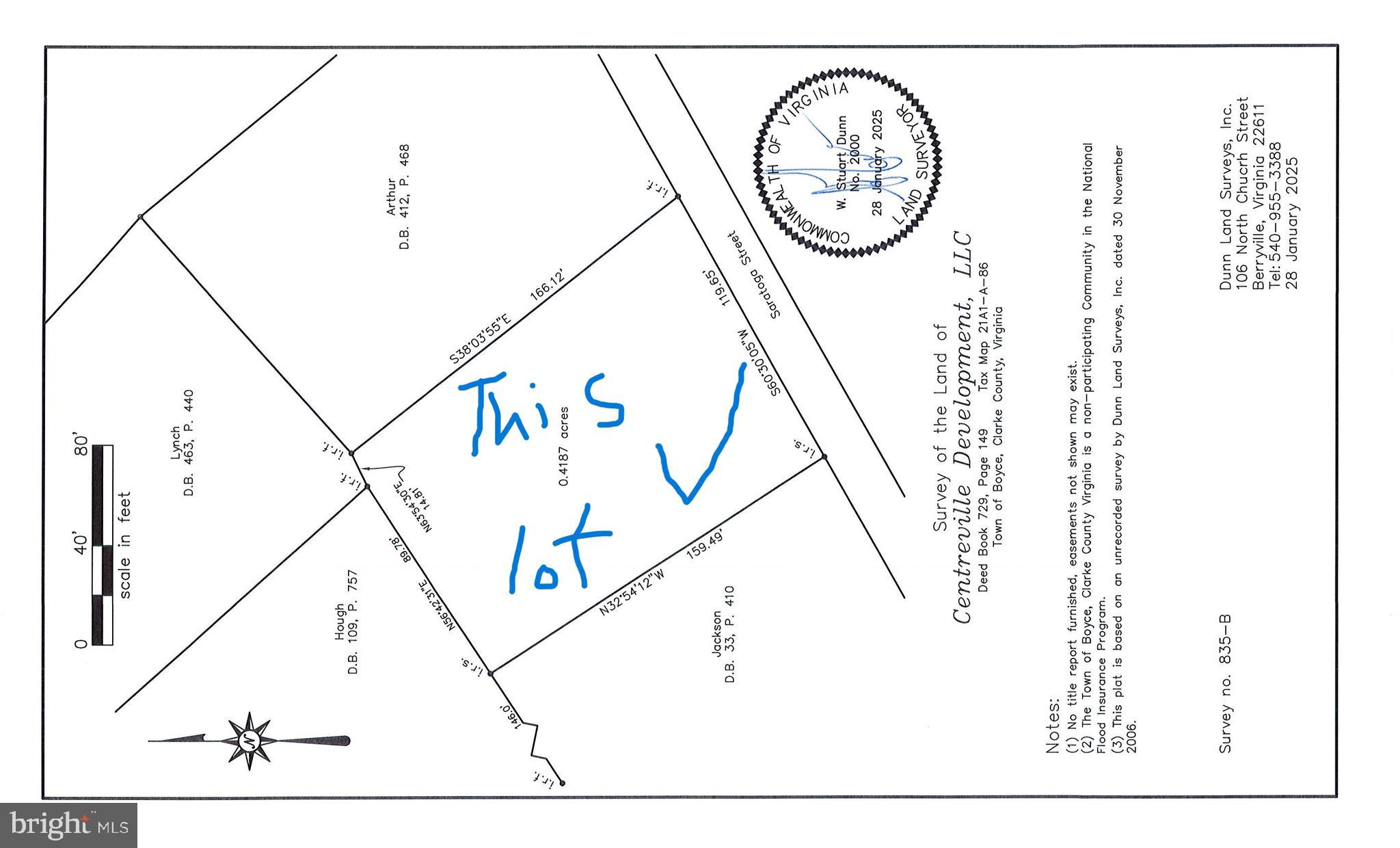 It is a raw piece of land. It is located on Saratoga Street. To find Saratoga street look for BOYCE TOWN HALL and Saratoga street is very close to it.