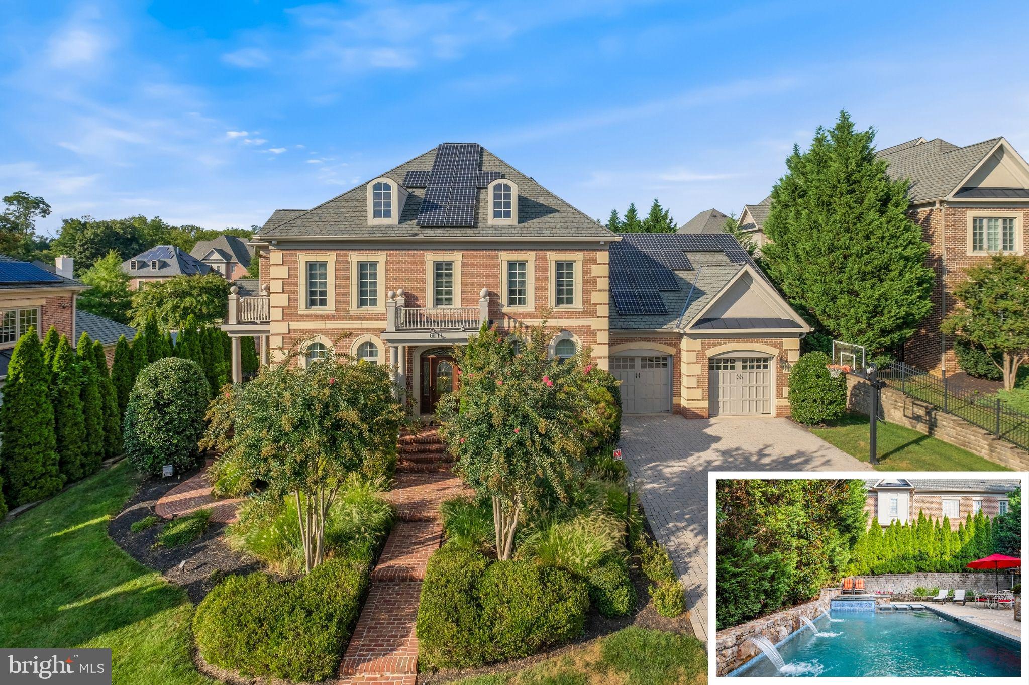 Embark on an extraordinary journey into luxury at this all-brick estate, distinguished by its stunning backyard oasis with pool, water fall, outdoor kitchen and spa.  Meticulous  architectural details. The expansive main level invites you into a haven of elegance, featuring a separate, sophisticated office with a private entrance and a sunroom addition with a dual-sided staircase.

The heart of this exquisite home is the chef's dream kitchen—a culinary masterpiece equipped with double ovens, a built-in refrigerator,  an expansive pantry, and custom luxury cabinetry by York Towne. As natural light floods the family room through walls of windows, enjoy the warmth of a fireplace complemented by silhouette blinds and recessed lighting. The adjoining 4 seasons  sunroom offers captivating pool views, plantation shutters, and a 3-zone AC system for ultimate comfort. The extra-large dining room showcases a stunning chandelier and whiteboard hickory flooring.

Venture upstairs to discover a haven of tranquility with five bedrooms, a bonus room, and a conveniently located laundry room. The owner's suite is a sanctuary of indulgence, featuring a coffered ceiling, dual walk-in closets, a jacuzzi, a spacious shower, and ample storage space.

The lower level unveils an entertainer's paradise, with soaring 9-foot ceilings, brand-new custom luxury carpet, an oversized bar, and a large kitchen with modern appliances. You'll also find an additional bedroom with an attached bath, abundant storage, a gym, and a fully equipped theater room with seating for eight.

Step outside to enjoy the award winning large heated pool with LED lighting, waterfall and a built-in hot tub. Entertain effortlessly with an outdoor kitchen featuring a built-in grill and smoker and extensive garden lighting that creates a serene atmosphere.

Set in a highly sought-after neighborhood with mature trees and beautifully maintained properties, convenient to schools and parks, and minutes from an abundance of shopping, dining, and entertainment options, this is where you want to live!