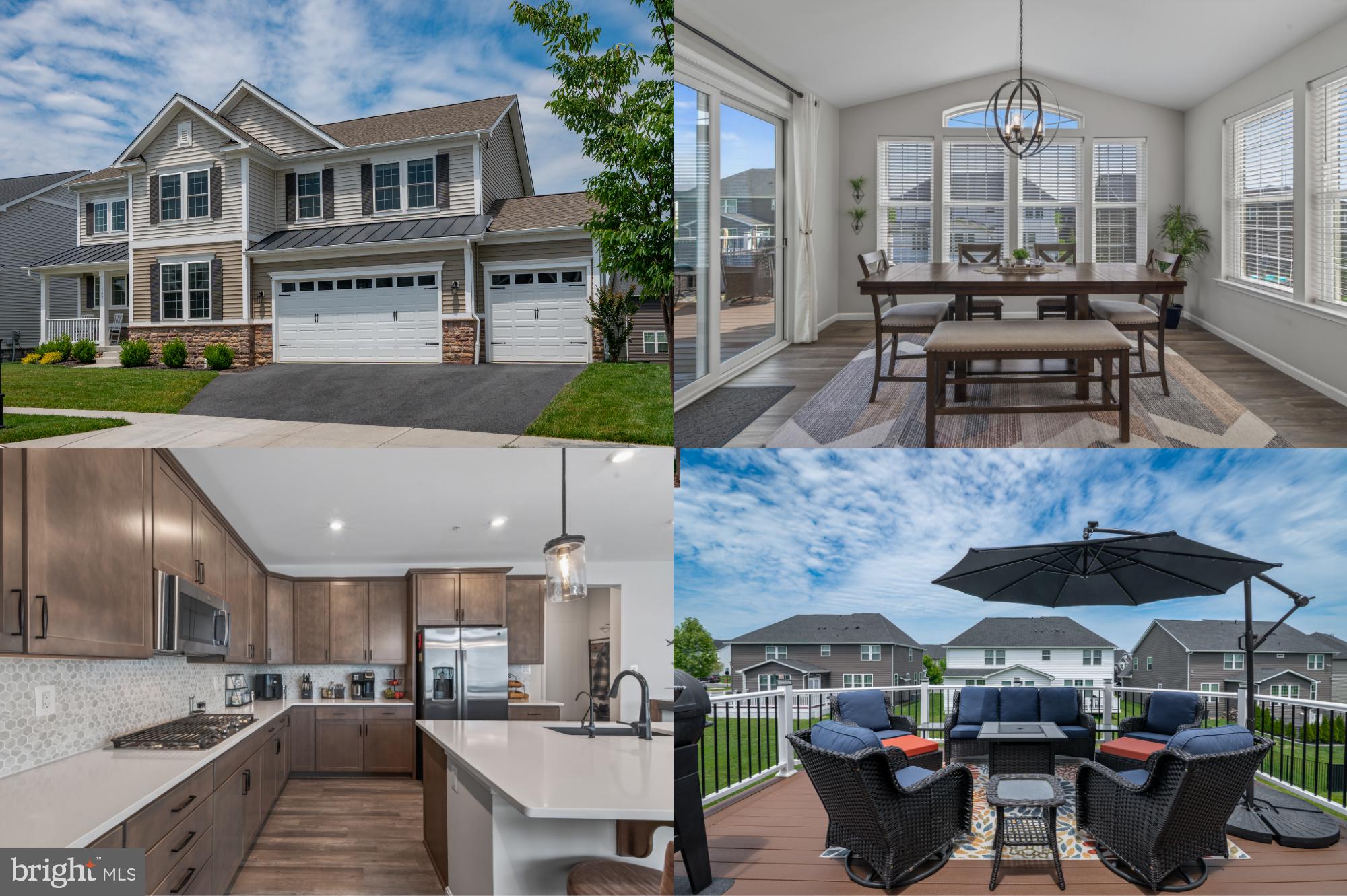 Built in 2023, this stunning Richmond American Homes Presley model impresses from the moment you step into a DRAMATIC TWO-STORY FOYER featuring a WIDE OAK STAIRCASE. The open, flowing layout spans THREE FULLY FINISHED LEVELS with premium upgrades throughout, showcasing soaring NINE-FOOT CEILINGS and striking EIGHT-FOOT DOORS that frame the light-filled spaces beautifully. *** MAIN LEVEL HIGHLIGHTS include a LARGE PRIVATE OFFICE with classic FRENCH DOORS, perfect for working from home. At the heart of the home is a massive GOURMET KITCHEN featuring a central island, a convenient WALK-IN PANTRY and an adjacent MORNING ROOM that transitions seamlessly into a comfortable family room anchored by a sleek COSMO FIREPLACE. Indoor comfort effortlessly extends outside to a welcoming front porch and a TOP-OF-THE-LINE DECK overlooking a level yard. *** UPSTAIRS, you will find four expansive bedrooms and three full bathrooms. The SPACIOUS PRIMARY SUITE serves as a true private sanctuary, featuring a massive walk-in closet and a luxury bathroom boasting a ROMAN SHOWER complete with DOUBLE SHOWER HEADS and built-in seating. *** THE FINISHED WALKOUT BASEMENT expands your options with a 5TH BEDROOM, a 4TH FULL BATHROOM, and TWO ADDITIONAL FINISHED BONUS ROOMS ideal for a home gym, hobbies, or a media center, opening directly to a LOWER PATIO. *** UNMATCHED STORAGE is yours with a rare 3-CAR GARAGE featuring a dedicated EXTRA EQUIPMENT BAY. *** THE RESORT-STYLE LIFESTYLE of Brunswick Crossing features a community center, pool, tennis courts, trails, and a dog park. This property enjoys a prime location with a WALKABLE COMMUTE directly to Brunswick Elementary School, while commuters will love the proximity to the MARC TRAIN for a stress-free ride into D.C., plus easy access to Dulles Airport and nearby recreation along the scenic C&O CANAL. *** Welcome to luxury living in the highly sought-after Brunswick Crossing community! Don't miss the virtual tour and floorplan!