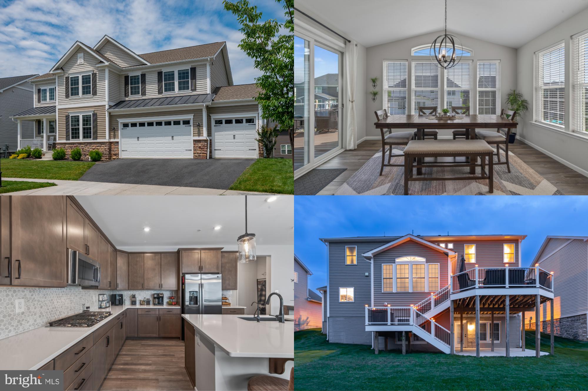 Why wait to have a new home built when you can have better than new right now!?! Built in 2023, this stunningly upgraded Richmond American Homes Presley model impresses from the moment you step into a DRAMATIC TWO-STORY FOYER featuring a WIDE OAK STAIRCASE. The open, flowing layout spans THREE FULLY FINISHED LEVELS with premium upgrades throughout, showcasing soaring NINE-FOOT CEILINGS and striking EIGHT-FOOT DOORS that frame the light-filled spaces beautifully. *** MAIN LEVEL HIGHLIGHTS include a LARGE PRIVATE OFFICE with classic French doors, perfect for working from home. At the heart of the home is a MASSIVE GOURMET KITCHEN featuring a central island, a convenient WALK-IN PANTRY and an adjacent morning room that transitions seamlessly into a comfortable family room anchored by a sleek COSMO FIREPLACE. Indoor comfort effortlessly extends outside to a welcoming front porch and a TOP-OF-THE-LINE DECK overlooking a level yard. *** UPSTAIRS, you will find four expansive bedrooms and three full bathrooms. The SPACIOUS PRIMARY SUITE serves as a true private sanctuary, featuring a massive walk-in closet and a luxury bathroom boasting a ROMAN SHOWER complete with DOUBLE SHOWER HEADS and built-in seating. *** THE FINISHED WALKOUT BASEMENT expands your options with a 5TH BEDROOM, a 4TH FULL BATHROOM, and TWO ADDITIONAL FINISHED BONUS ROOMS ideal for a home gym, hobbies, or a media center, opening directly to a LOWER PATIO. *** One of the home’s standout features, UNMATCHED STORAGE is yours with a RARE 3-CAR GARAGE featuring a dedicated EXTRA EQUIPMENT BAY. *** The resort-style lifestyle of Brunswick Crossing features a community center, pool, tennis courts, trails, and a dog park. This particular property enjoys a prime location with a WALKABLE COMMUTE directly to Brunswick Elementary School, while commuters will love the proximity to the MARC TRAIN for a stress-free ride into D.C., plus easy access to Dulles Airport and nearby recreation along the scenic C&O CANAL. *** Welcome to luxury living in the highly sought-after Brunswick Crossing community! Offering the space, upgrades, and lifestyle today’s buyers are looking for—without the wait for new construction—this move-in-ready home is an exceptional opportunity in Brunswick Crossing. Don't miss the virtual tour and floor plan!