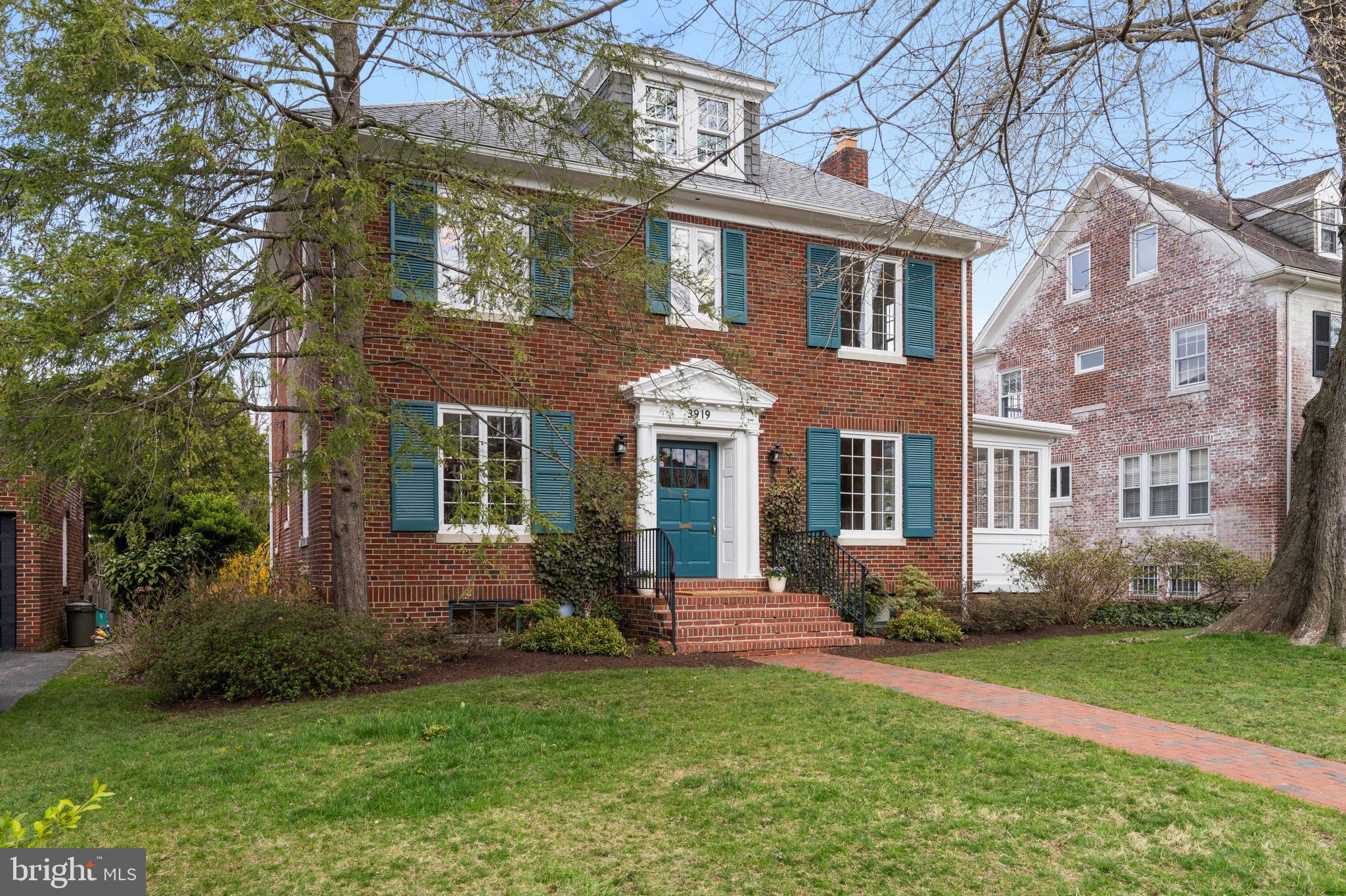 FINALLY - A HOUSE IN CHEVY CHASE VILLAGE BLOCKS TO METRO AND SHOPPING! Elegant and welcoming, this home has been lovingly cared for and maintained (as well as renovated and expanded) by the same family for four decades. Built in 1933, and with approximately 3,800 square feet of livable space, this light-filled and gracious brick colonial features four levels with generous spaces, high ceilings, and a great flow. The main level includes a center hall foyer, large living room with gas fireplace open to sunroom, separate dining room, generous kitchen with breakfast area adjacent to family room with gas fireplace and powder room. Five bedrooms and three renovated baths are found on the second level, including the primary bedroom with ensuite bath. The third level is home to a potential sixth bedroom, sitting room and generous storage (also a candidate to be finished space in the future). A recreation room, laundry room, bonus space, quarter bath and utilities are found in the lower level, which has a walkout stairway to the rear patio and yard. A shared driveway accesses a two-car garage; the fenced, level yard with its ample green space, patio and deck is ideal for entertaining and play. Just over the DC line on the west side of coveted Chevy Chase Village, this handsome home is in a dream location. Metro and the shops and restaurants of both Connecticut Avenue and Friendship Heights are within blocks, as are many parks and playgrounds, schools and clubs. Downtown DC and points in Maryland, Virginia and beyond are easily reached, including all area airports. The Capital Crescent trail and Bethesda are also nearby and enjoyed by Village residents. Chevy Chase Village has its own post office, police department and administration, providing residents many amenities including daily house checks by the police department to households whose members are away, twice weekly trash collection, bulk pick up, numerous community parties, events, activities and more. So close to everything, this location is the perfect choice for those who desire a mature, established neighborhood with all of the conveniences of the city right at hand.