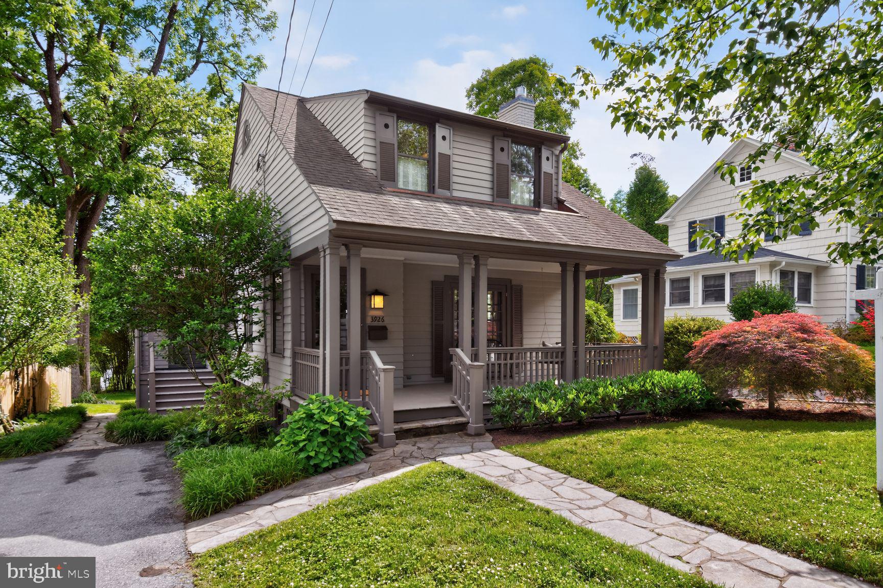 Welcome to 3926 Prospect St – an exceptional, fully renovated and masterfully expanded home nestled in the heart of Kensington’s historic district.  A picture of timeless charm, this enchanting historic bungalow blends classic character with thoughtfully designed modern living spaces, creating a home that feels so warm and inviting. A stunning kitchen and family room addition is the heart of the home, featuring soaring vaulted ceilings, skylights that fill the space with natural light, and seamless access to the beautiful, screened porch — perfect for relaxing mornings, entertaining friends, or enjoying quiet evenings overlooking the beautiful yard. With amazing  curb appeal, the welcoming front porch — complete with a classic porch swing — creates the perfect setting for morning coffee, evening conversations, and enjoying the friendly neighborhood atmosphere that makes Kensington so special.  You will fall in love as soon as you walk through the front door. The main level includes a large living room with fireplace, with gas hook up, formal dining room with built-in china cabinet, dream chef’s kitchen with all the bells and whistles, fabulous family room addition, designer bathroom, mudroom and laundry room with river rock floor, and stunning screened porch with custom Adirondack style railings. The second floor offers two oversized bedrooms and enlarged luxurious bathroom. The lower level is fully finished with home office/ flex space, spacious bedroom to the exterior, and full bath. The location is ideal. Set on one of Kensington’s most picturesque streets in the beloved neighborhood known as “The Pitchfork,” this home is just moments from all that Kensington has to offer- parks, restaurants, shops, the weekly Farmers Market, Noyes Children’s Library, the MARC train, BabyCat Brewery, vibrant community events, and more. Walk to your favorite spots and come home to this special home, rich in character and enhanced with beautiful, one-of-a-kind updates. Welcome home!
