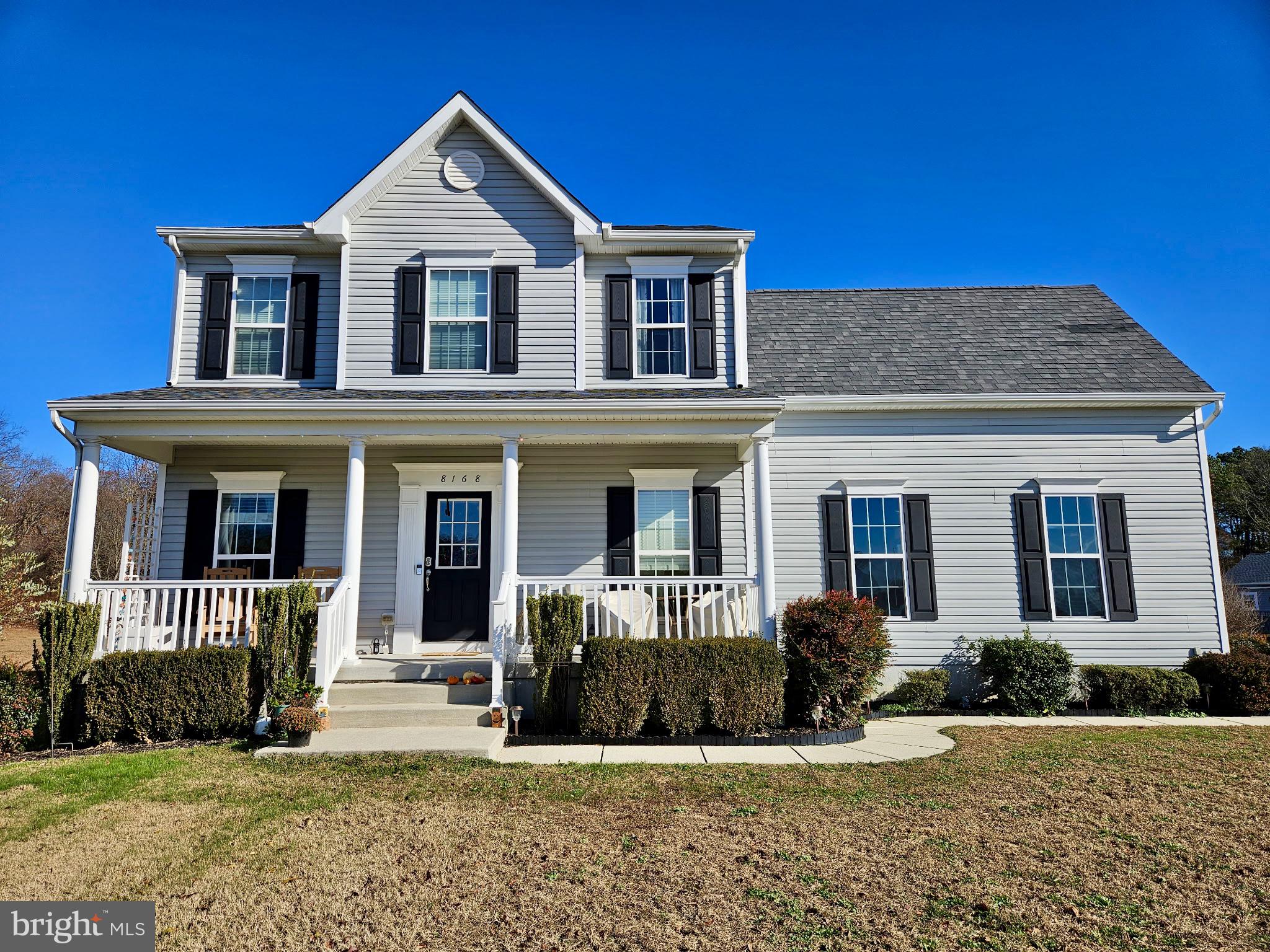 Nestled in the serene Blueberry Hills community, this charming traditional home offers a perfect blend of comfort and functionality. With three spacious bedrooms, two full bathrooms and a half, with a bonus room upstairs as well.It also has a partially finished basement made into two office's or flex rooms and a play room/media room and still plenty of space for storage.this residence is designed for both relaxation and entertaining. The inviting family room, complete with a cozy corner gas fireplace, flows seamlessly into the kitchen and dining area, creating an ideal space for gatherings. The upgraded countertops in the kitchen enhance the overall aesthetic, while the built-in appliances-including a microwave, dishwasher, and oven-make meal prep a breeze. Step outside to discover a picturesque .75-acre lot, with a wonderful trex  deck for entertaining! Or sitting on the front porch perfect for savoring morning coffee or evening sunsets. The property also features an attached side loading 2 car garage. The lush surroundings and quiet neighborhood with less then 60 homes making it a perfect retreat from the hustle and bustle of daily life. Located a short drive from the  beaches, this home combines the best of both worlds-privacy and accessibility. Experience the warmth and charm of this delightful property, where every detail has been thoughtfully considered to create a welcoming atmosphere.