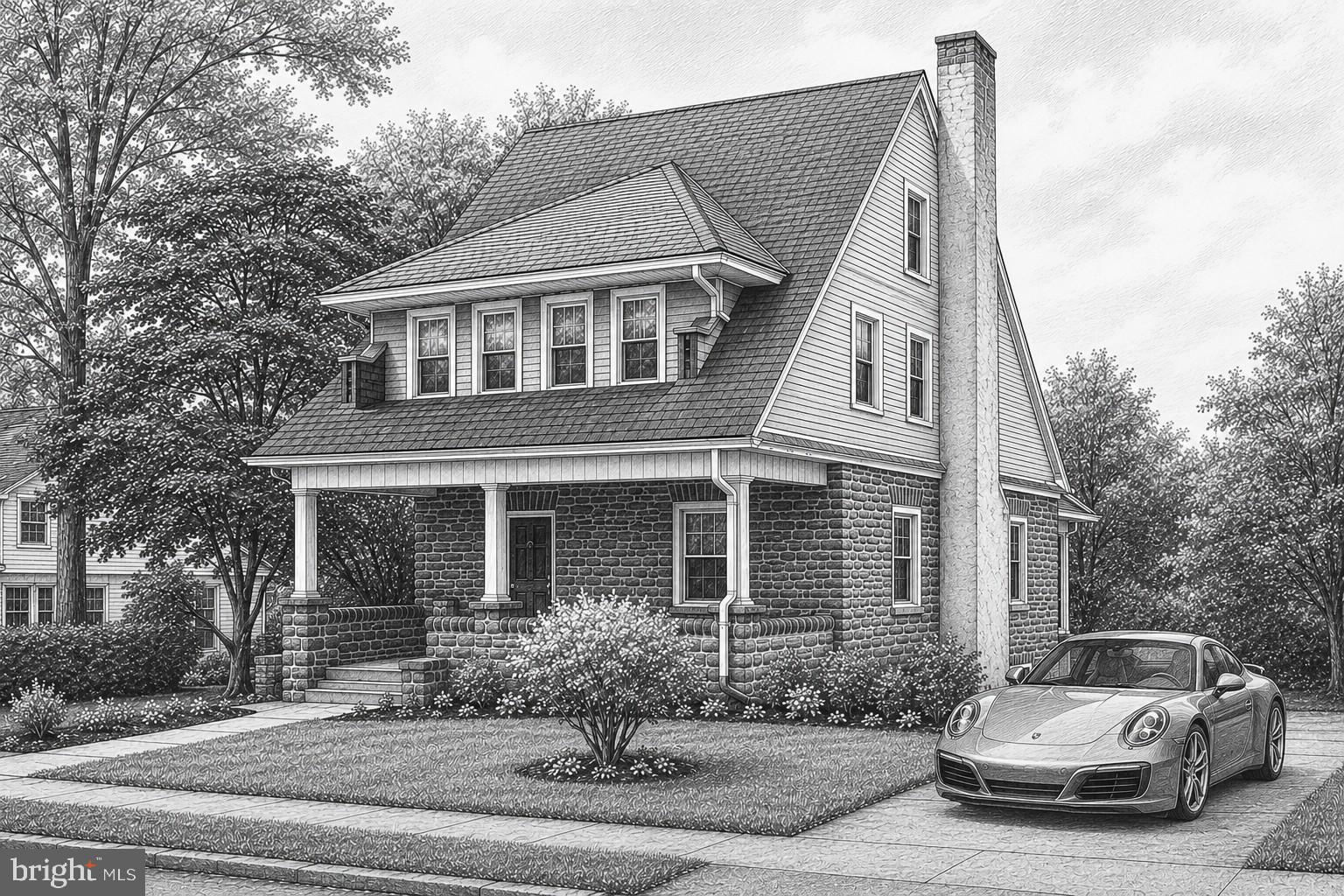 Place yourself inside this classic.   Here's your opportunity  to make your perfect home.   If you’re looking for a truly spacious home, on a truly spacious lot, you will find it here.  The Living Room /Dining Room combination comes with dramatic nine-foot ceilings and a large wood-burning fireplace containing a seven-foot marble hearth.  There’s a formal entry with ceramic tile flooring.  There’s a first-floor powder room and a nice nook to catch the morning sun. There’s plenty of space on the main level to accommodate your future modifications. The four bedrooms on the second floor are large, each with three windows and a closet. The fourth bedroom contains the entry to stairway for the 3rd level bedroom with its own full bath. The 3rd level bedroom has seven-foot ceilings and two closets.  There is a stall shower in the lower-level bathroom of the finished, walk-out basement.  There’s a newer roof as well as a newer 4-zone radiator heating system.  The location is excellent.  Just a few steps away to the Penfield station puts you on the SEPTA Norristown High Speed Line.  The Grange Park is across the street.  The spacious lot allows for a private driveway and generous side-setbacks. Priced well below other nearby homes of comparable square footage and lot size.  This Seller will consider a local home sale contingency for the move-up homeowner.    Great opportunity here to execute your vision on your schedule.  Start building equity on Day 1- which is good in a market where prices have risen close to 40% in 5 years.  Still plenty of upside in this one. You'll be left with an appreciating asset that you can cherish for years to come.