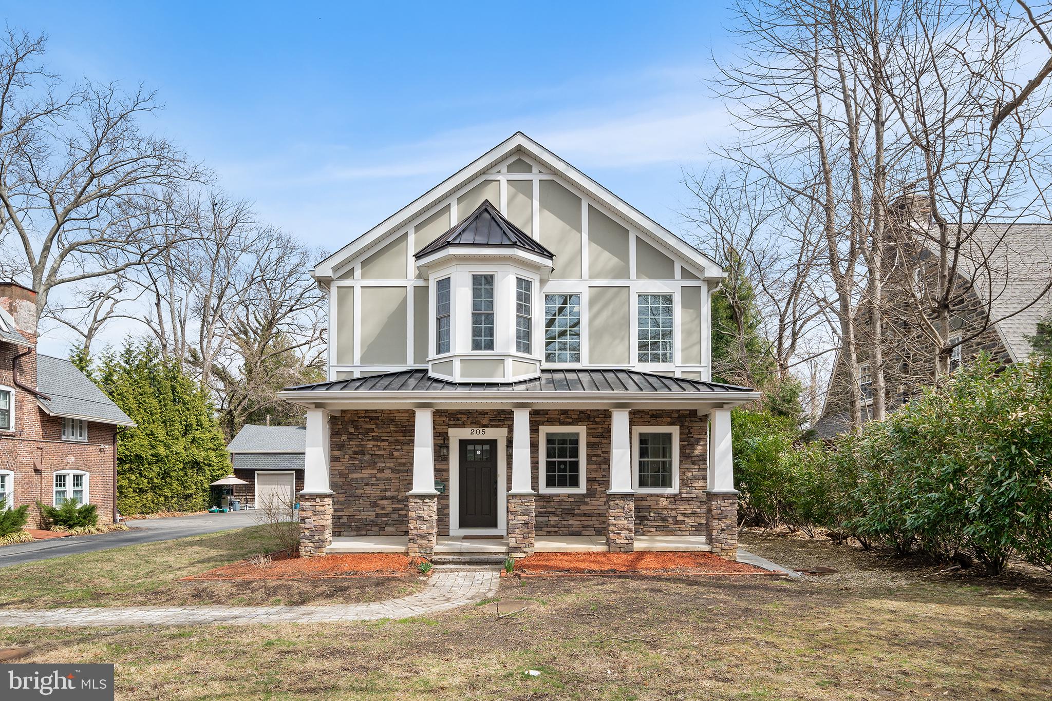 SUNDAY OPEN HOUSE CANCELLED! Urban convenience meets suburban charm at this newer construction Lower Merion home situated less than seven miles from Center City! A stone-pillared porch graces the front of the home, which is bordered by mature trees and plantings for privacy. Step inside and admire the numerous upgrades and amenities throughout, including gleaming hardwood floors, abundant natural light, newly carpeted bedrooms and a seamless flow. The home’s centerpiece—a two-story great room featuring a stone-surround gas fireplace and oversize architectural windows—offers an ideal spot to relax and gather. Just beyond is the open kitchen with island seating, new quartz countertops and tile backsplash and glass sliders that open to a side patio. Directly across from the kitchen sits a flexible dining space ready to accommodate your every entertaining need. Tucked away in the rear corner of the main floor you’ll find a cozy bedroom with ensuite full bath and glass sliders that open to the rear stone patio and greenspace. This floor also boasts a home office with French doors and a double-door side entry adjacent to the attached garage. Upstairs, you’ll find two secondary bedrooms, both with ensuite full baths, plus a laundry room. The hallway ends at the bright and airy primary suite with ensuite full bath that includes his and her vanities and a soaking tub. There’s also a large walk-in closet with custom organization system and direct access to a rear porch. Back downstairs, the fully finished basement boasts new carpet, additional storage and an open, easily adaptable space for relaxation and play.  Energy efficient leed certified home with geothermal HVAC system & spray foam insulation.  The flat, tree-lined backyard offers ample privacy plus a stone patio and a covered area for shade or even extra parking. Stroll the sidewalk-lined streets to numerous area attractions and conveniences, including the Cynwyd Club, Cynwyd Heritage trail, award-winning Lower Merion schools and the Cynwyd train station. Make plans to tour this turnkey urban-suburban charmer today!