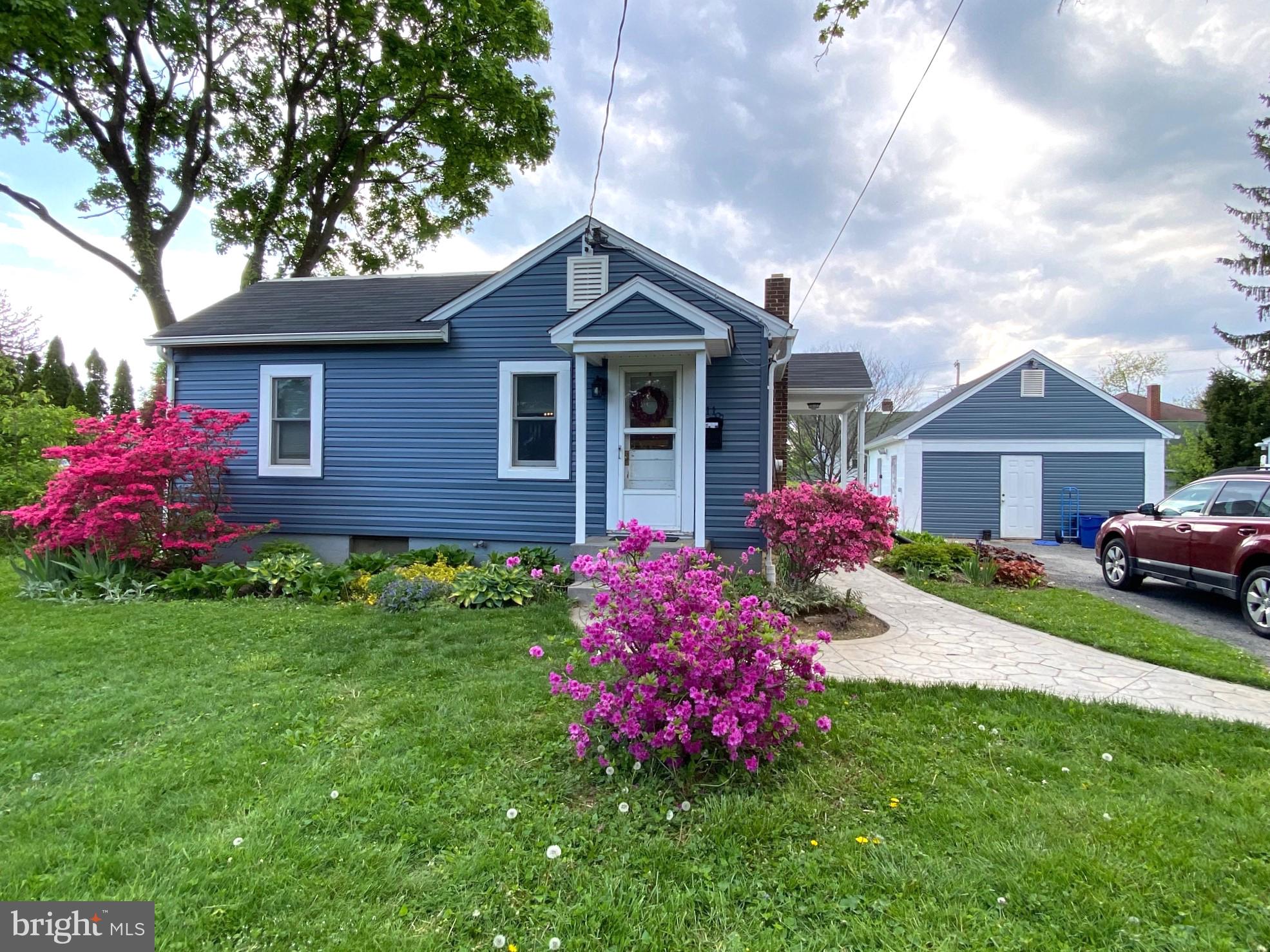 Cute rancher that has had a makeover! New roof in 2018,  new siding on house and garage in 2022, new patio and walkway in 2020 , brand new gas stove and hot water heater all in 2024. This home offers hardwood floors in both bedrooms and living room, kitchen has a newer refrigerator, unfinished lower level has a flush, outside entrance and space for rooms. Located in the sought-after historic area of Glyndon Reisterstown, this home is within walking distance to Santonis and various local shops and restaurants, making it an ideal location for those who appreciate community charm, also minutes from 795 and convenient to Westminster. This home has already been approved for a rental license and passed all the required inspections that are attached to the listing. The detached garage was used as a music practice area, garage door was removed, could be converted back.