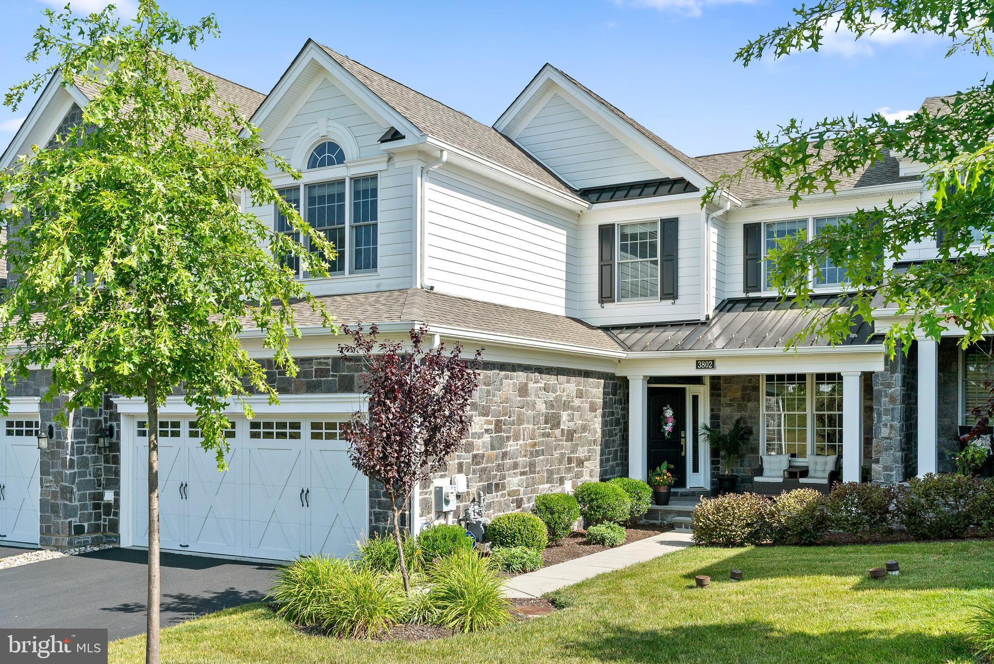 Prepared to be impressed with this stunning and stylish 1st floor primary suite “Vera” model home in the highly sought after Liseter community! Enjoy the many amenities this resort style community offers such as Pool, Tennis, Pickleball, a beautiful Clubhouse with Gym, stunning Party/Event space and so much more. Situated in a quiet section with a lush grassy knoll across the street, 3802 Meadow View Farm Rd boasts 4 Bedrooms, 3.5 Bathrooms and is loaded with upgrades. Five years young and very lightly lived in, this home shows like new construction. The covered front porch is both inviting and a nice place to sit and enjoy the surroundings. Upon entering the home, the dramatic 2 story front Foyer with a turned staircase provides a glimpse into this sophisticated home with its soothing color palette, neutral décor, abundant hardwood flooring and terrific natural light. A Dining Room with a gorgeous tray ceiling, wainscot and crown molding is at the front of the home and is a generous size for your entertaining needs. The heart of the home is the open concept design of the intertwined gourmet Kitchen and Family Room. With crisp white perimeter cabinetry, a large navy center island, Quartz countertops, Jenn Air cooking and a Sub-Zero refrigerator, the kitchen is a chef’s delight. With plenty of space for a breakfast area, the Family Room living space is completely open and adjacent to the kitchen. The gracious family room offers a vaulted ceiling, built-in cabinetry flanking the gas fireplace, terrific windows and access to the expanded and oversized composite deck with pergola. This first floor flows seamlessly for daily living and entertaining. Continue to the tranquil Primary Bedroom Suite providing another vaulted ceiling, recessed lighting and a ceiling fan for year-round comfort. The two separate outfitted walk-in closets are convenient.  An ensuite Bath features a double sink white vanity, oversized tiled shower and a private water closet. A Laundry Room and lovely Powder Room complete this well-designed floor. Ascend the staircase and you will discover an open loft which is ideal for a home office with a built-in desk, cabinetry and shelving as well as a nook for tv watching or reading. Two generously sized Bedrooms share the full hall Bathroom with its double sink vanity and tub with shower head. The walk-out Lower level provides additional living space for exercise or recreation and there is also a private Bedroom Suite with a full Bathroom and very sizable closet that includes a laundry hook up. Plenty of unfinished space is home to the mechanicals and any additional storage needs. The 2-Car Garage is accessed from the 1st floor and provides built-in storage cabinetry. To provide peace of mind, the owners installed a whole house generator. Just minutes to terrific shopping, upscale dining and a variety of entertainment options in Newtown Square, Paoli and nearby Wayne, this location is a commuter’s dream with easy access to Amtrak, major arteries and the Philadelphia Int’l Airport. The wonderful walking trails in the adjacent 50+ acre Newtown Meadow Preserve are also enjoyed by many residents in the Liseter community. Don’t miss this wonderful home ownership opportunity and schedule your appointment today!