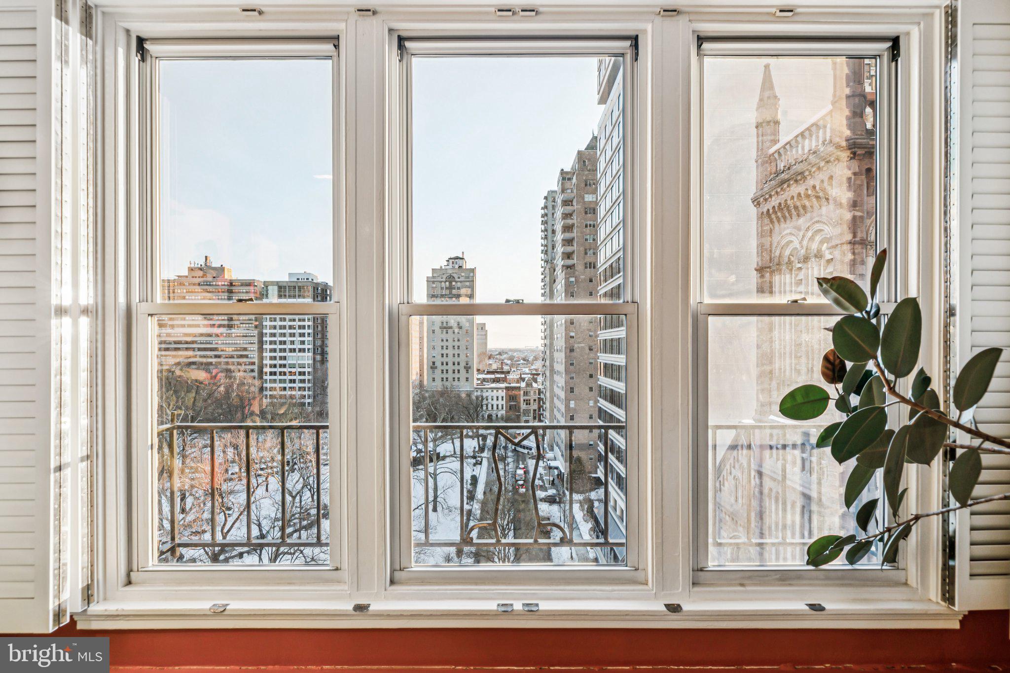 Welcome to 10A Rittenhouse Plaza. As you enter this beautiful home overlooking Rittenhouse Square, you are immediately greeted by a grand entry gallery measuring 41’ x 6’, perfect for displaying an art collection, hosting a cocktail party, and many other uses. There is a gracious sized living room adjoining a
dining room that flows seamlessly, both South facing and overlooking Rittenhouse Square. An adjacent comfortable informal living room/den also overlooks the square and features a built-in cabinetry entertainment system. An eat-in chef’s kitchen with Blue Star waist high built-in professional convection oven with French Doors for ease of use, a Blue Star professional induction cook-top, Liebherr refrigerator fit out this spacious kitchen. Adjacent to the kitchen is a large pantry featuring a solid oak Welsh dresser made by renowned Irish cabinet maker Brendan McAtamney that features capacious sliding door cabinet for storage and display. The generous main bedroom also features a separate private home office/library. A marble en-suite with both soaking tub and separate oversized shower is attached to the main bedroom which also features ample clothing storage and all-in-one washer/dryer. A second large bedroom with en-suite bath enjoy built-in shelves, a walk-in-closet. This home also features two independent air conditioning systems. Buyer will pay a 2% transfer fee to co-op. Rittenhouse Plaza Pet Policy: Owners may keep one or two cats. Owners may keep one dog, if the board approves the breed and if the height of the breed when fully grown does not exceed twenty inches at the shoulder. The Rittenhouse Plaza requires buyers to obtain Title insurance.
