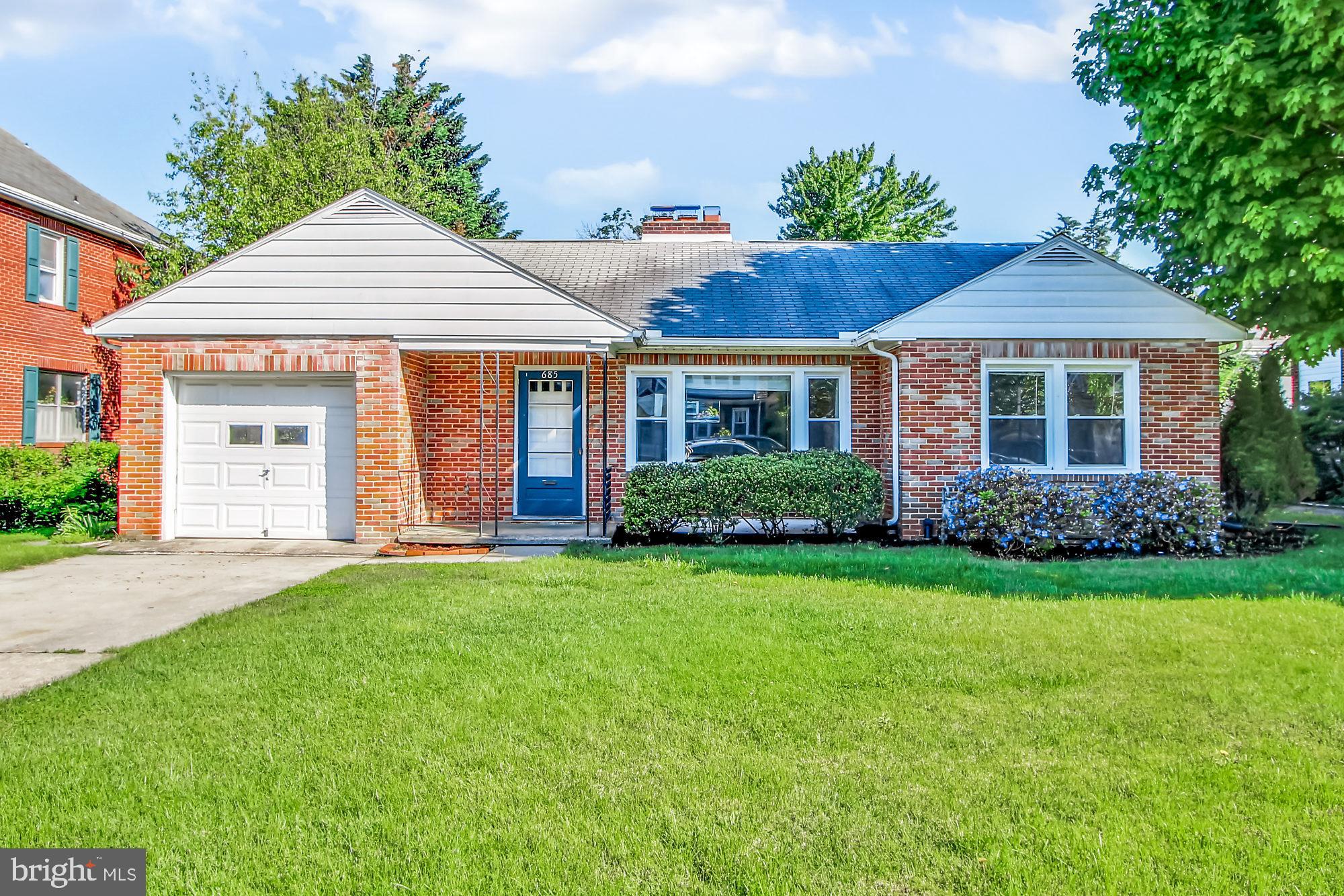 Modest and Affordable!!! Rancher, Two Bedroom /One Bathroom all Brick Home. Eat-In Kitchen with formica counters and vinyl flooring. Separate Dining Room with Hardwood Flooring, crown molding and chair rail. Living Room has a gas fireplace. Front porch 9x5 and Rear porch 11x8.6 to the back yard with mature landscaping. One car garage. 2018 New Furance, New A/C unit and all New Windows. GREAT location minutes for the York Hospital and I-83. Don't Hesitate!! Schedule an appointment today.