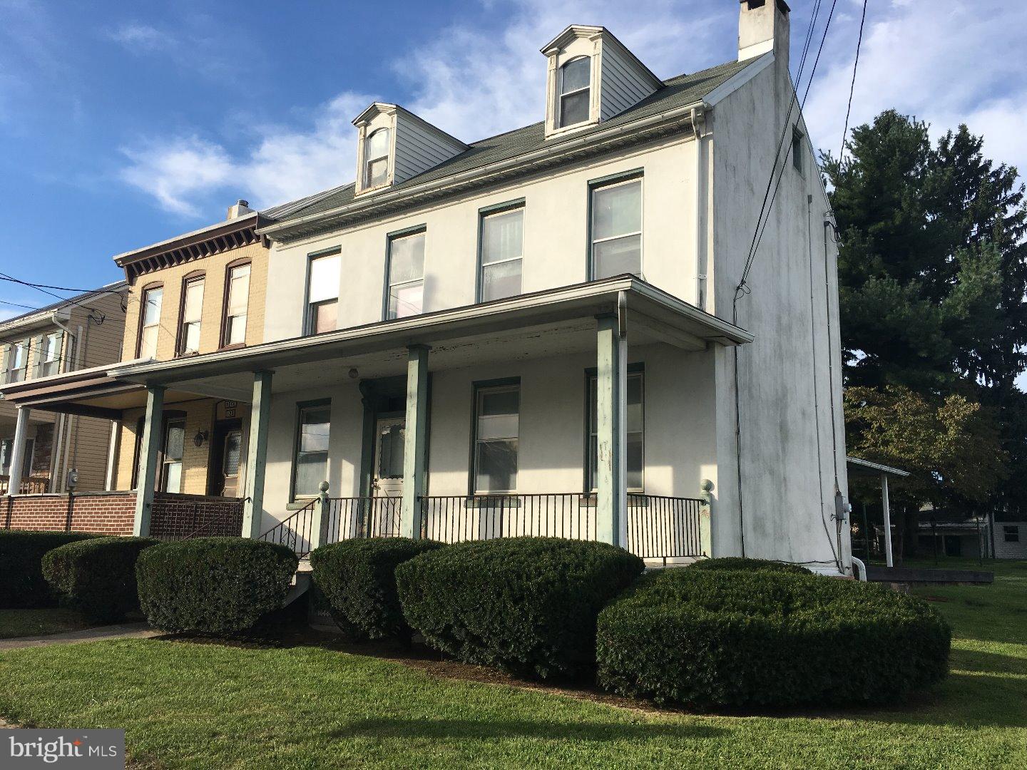 Bring your creative talents to complete this 3 bedroom, 1 bath property in Schuylkill Valley Schools.  4 car parking and over sized 2 car garage,  Attached to the detached garage is a large workshop with unlimited potential uses.