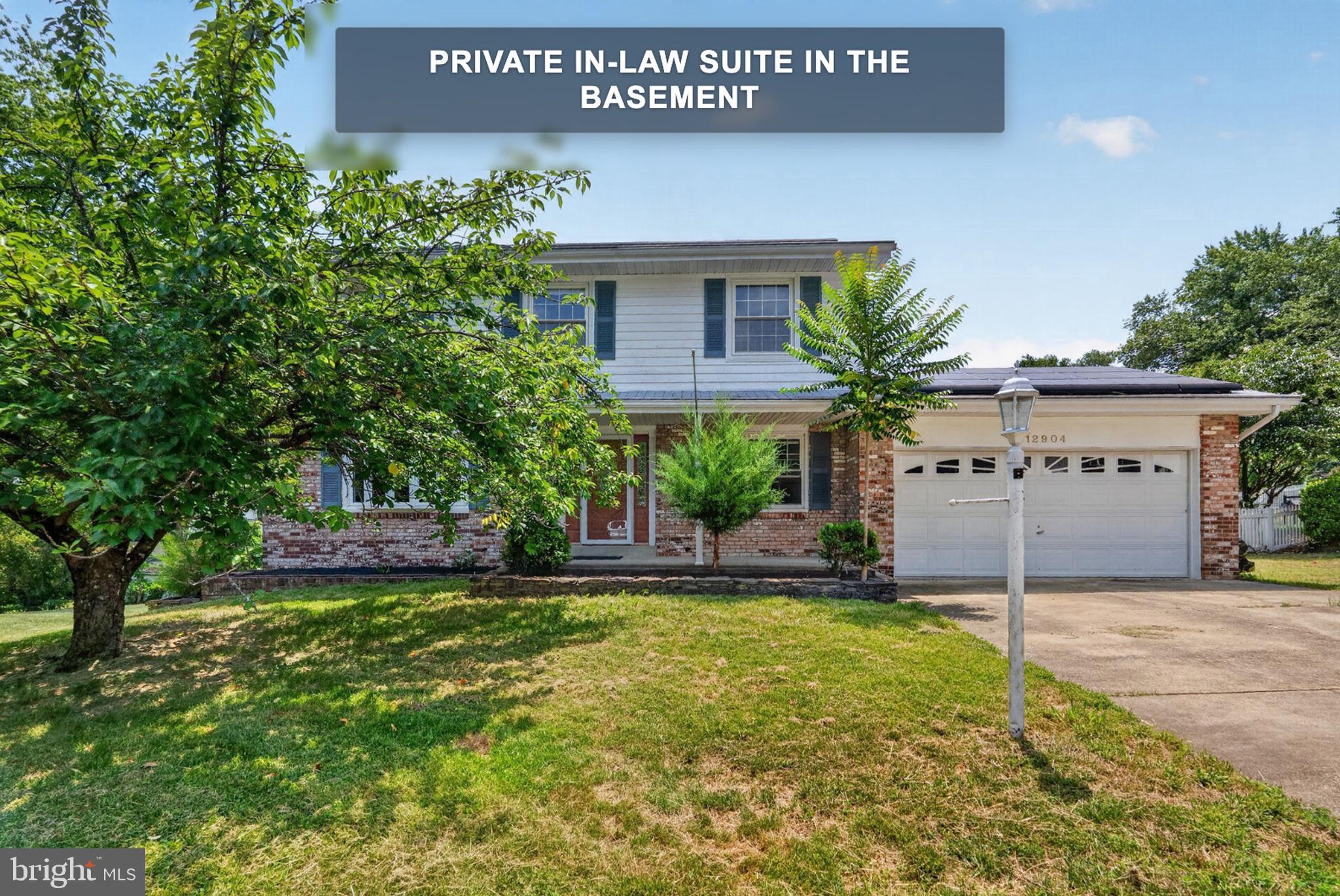 Stunning 5-bedroom, 3.5-bath brick colonial nestled in a quiet cul-de-sac in the sought-after Forest Knolls community. The main level features a beautifully appointed kitchen with white Bay cabinets, Corian countertops, and pantry closet flowing into a cozy family room with wood-burning fireplace. A bright sunroom with cathedral ceilings opens to a covered porch and deck overlooking a landscaped, fully fenced backyard. Hardwood flooring throughout the foyer, formal living and dining rooms with crown molding.

The upper level offers a primary suite with generous closets, hardwood floors, and a ceramic bath with glass-enclosed shower, plus three additional bedrooms with hardwood floors, ceiling fans, and large closets.

The fully finished walk-out lower level operates as a private in-law suite currently generating over $1,500/month in supplemental rental income — ideal for extended family or as a long-term income-producing asset. Additional highlights include an oversized 2-car garage, custom-built shed, solar panel and irrigation systems, and public water and sewer. Minutes from shopping, hospital, and commuter routes including Indian Head Highway, the DC/VA Beltway, and Andrews/Bolling AFB.