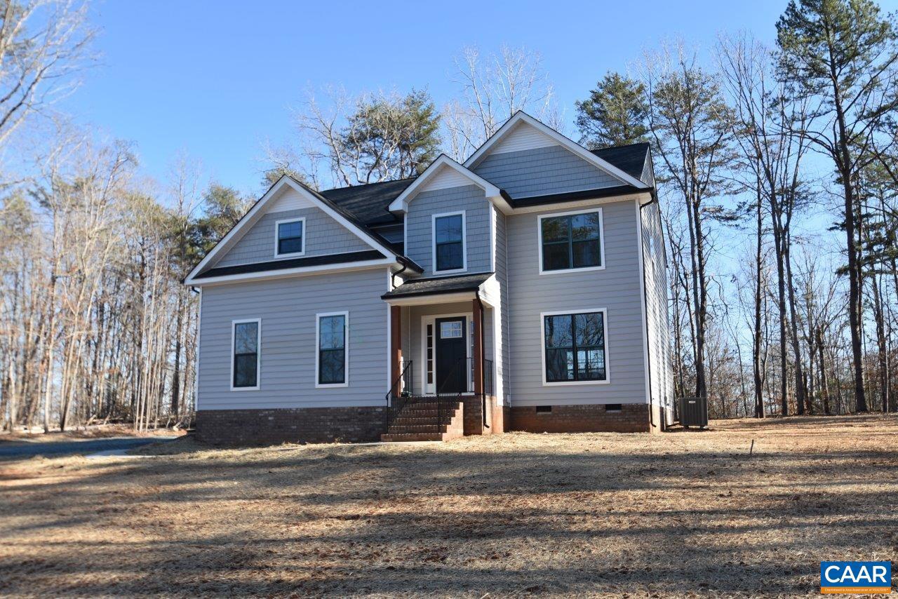 TO BE BUILT! The Brookshire model with upgrades galore 5 minutes to Zion Crossroads! Enjoy the rear 10x16 screened porch to enjoy the peaceful countryside. Front porch, black windows with wide window trim and gutters, craftsman style front door, stained columns, and a side load garage with opener. Interior upgrades include the great room with gas fireplace, ceiling fan and extra windows and lights, beautiful laminate flooring, dining room with craftsman trim package, gourmet kitchen layout with oversized window above the stainless farmhouse sink, stainless appliances, Quartz counters, island with overhang and pendant lights, 36" Tier 2 cabinets and pantry with crown molding, breakfast nook leading to the screened porch. The oak stairs lead you up to the primary with ceiling fan, extra window, leading to the ensuite bath with a transom window over the 5' shower, tile flooring and double bowl vanity. Wave rectangular sinks. Adult height toilets in primary and half bath, LED overhead lights in 3 bedrooms, pull down attic stairs for storage and convenient laundry finish out the second floor. No WATER or SEWER Bills. Photos are similar to. Spring Completion. Ask about Seller Paid Closing Costs.,Quartz Counter,White Cabinets,Fireplace in Great Room