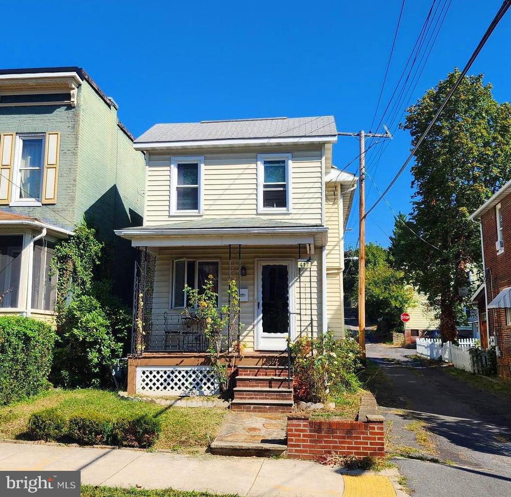 Charming historic home in the Heart of Cumberland, MD Full of history and nestled in the beautiful mountains of Western Maryland, this comfortable home offers the perfect blend of old-world character, unique and modern updates. Built in 1890 and located in a picturesque historic neighborhood, you're just a short walk from the vibrant town center of Historic Cumberland, the scenic Great Allegheny Passage biking trail, and convenient access to I-68.  Located in the WESTSIDE neighborhood of Cumberland,  includes 3 bedrooms 1.5 baths (one on each floor), HVAC with central air new in 2024, appliances included, replacement windows,  roof is 7 years old, level rear fenced yard and a detached garage accessed from the rear alley, Located in a walkable, historic neighborhood, don’t miss out on this versatile and charming home and one of Maryland’s hidden gems!