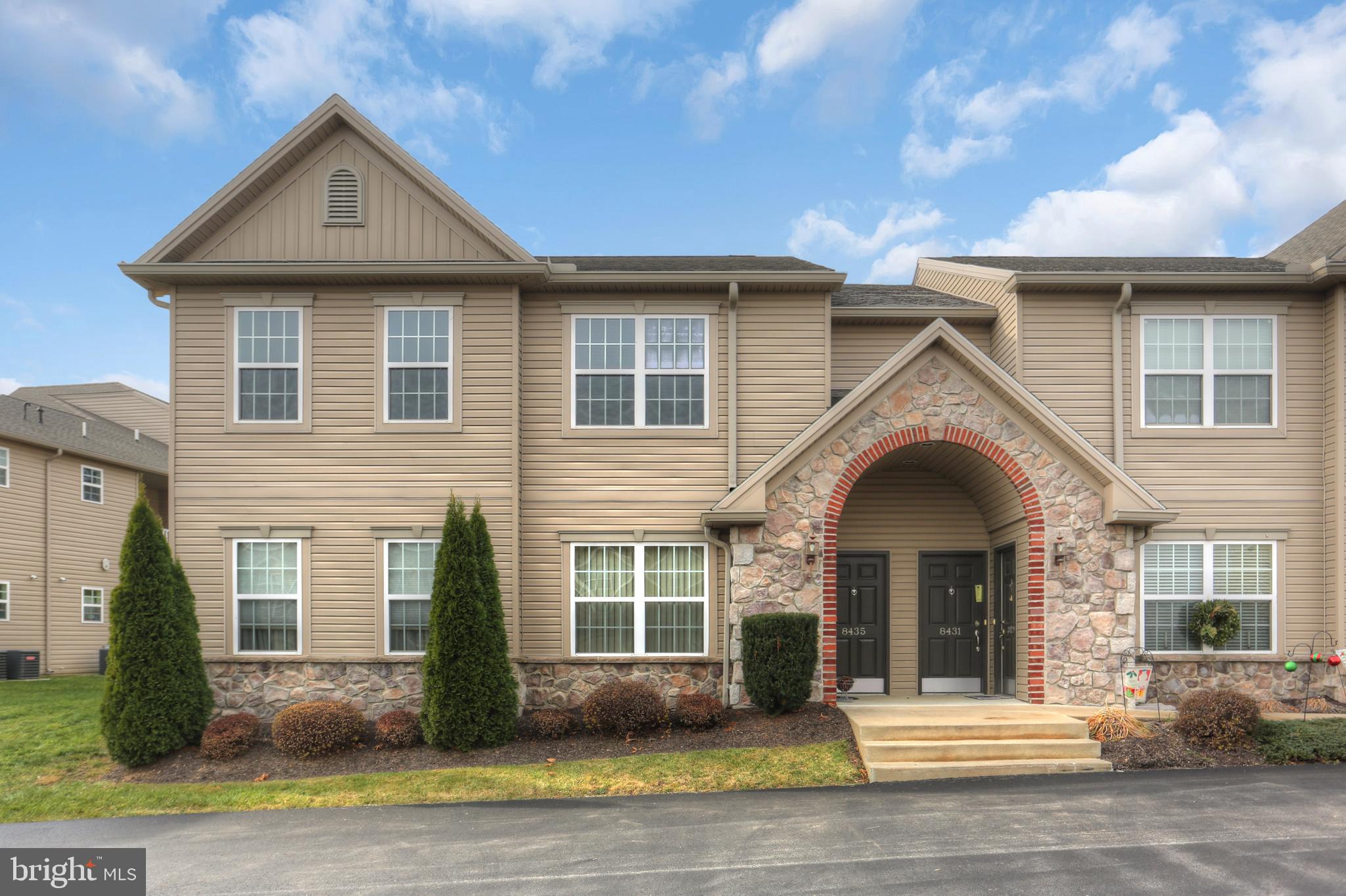 Just minutes from Hershey Medical Center. This beautiful home is move in ready and waiting for you. Walk in to this beautiful open floor plan and be greeted by the gorgeous living room, dining area and kitchen with tiled back splash. Balcony overlooks the garden and the wonderful views of Hershey and nearby area. There are two bedrooms and two full bathrooms. HOA takes care of all exterior maintenance.