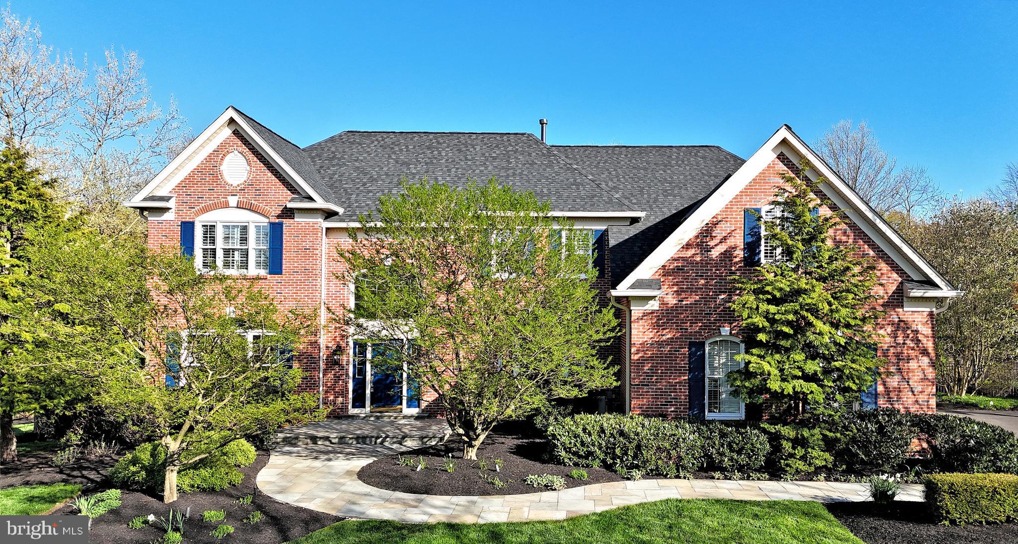 Introducing 743 Calabria Lane. This stunning residence is nestled in the heart of Horsham Township. Situated on over .75 acre with a spacious level lot, this exquisite home offers a perfect blend of luxury and comfort. Upon arrival you'll be greeted by the meticulously landscaped front yard, featuring a custom walkway that leads to an inviting entrance. The timeless brick façade exudes elegance and sets the tone for the well appointed interior. Step through to the two story foyer, and be welcomed to a sense of sophistication and warmth. To the right, a formal dining area awaits, perfect for hosting intimate gatherings and special occasions. To the left, discover a well appointed home office adorned with custom built ins and cabinetry, offering both charm and functionality.
Continuing into the home you'll find yourself in an exceptional space that seamlessly combines the open kitchen and living areas. The gourmet kitchen boasts updated granite countertops and backsplash, complimented by high end appliances.  In addition look for the delightful bow window that overlooks the pool area, adding a touch of tranquility to the culinary experience.
Adjacent to the kitchen, the spacious living area features a warming fireplace with plenty of natural  light above with the vaulted ceilings, creating an inviting atmosphere for entertaining or enjoying quality family time. An additional bonus room, currently utilized as a den/TV area, provides versatile space for relaxation or recreation.  In addition just off this area is a convenient half bath. Completing the main level opposite the kitchen is a full spacious laundry room with an additional refrigerator for easy access.

Lets venture upstairs.  Access the upper level via the dual staircase that overlooks the foyer and opposite the living/kitchen areas. Also a beautiful view of rear yard.  The expansive primary bedroom suite  awaits.  As you enter this space off one side will be a sitting/reading room large enough for a sofa. Custom built ins add charm to this area. Opposite this side is a fully finished room that currently serves as an office. Very bright with natural light and custom built ins. Two large walk-in closets provide ample storage, while the recently updated custom bath (2022) offers luxurious amenities including a beautiful soaking tub and a spacious walk -in shower.
The second floor also features three nicely sized bedrooms, with two sharing a newly updated full bath (2022) and the third boasting its own private ensuite bath also updated in 2022. Each bathroom showcases  tasteful custom finishes, adding to the overall elegance of the home.
Descending to the basement, you'll find a full sized, finished (est. 1,400sq. ft) space many options for entertaining and recreation. A generous living area provides room for sofas, game room items, and more, while a full wet bar invites gatherings with family and friends. Two additional rooms, currently serving as a fitness room and bonus space offer flexibility. A full bath also is located here and a nicely sized unfinished space for seasonal storage, also housing the dual furnaces for the HVAC updated in 2011.  New Roof in 2022. The home also includes a newer hot water heater.

Step outside to the rear yard and discover a true oasis. The heated pool and spa (Anthony built and maintained) beckon for relaxation and enjoyment amidst lush plantings and professionally hardscaped areas. A stand alone spa provides off-season indulgence, while an impressive stone fireplace and custom firepit area set the stage for memorable gatherings with loved ones. The expansive outdoor space has plenty of room for sun and fun making perfect for hosting family and friends.
Close to  excellent dining, entertaining and shopping options with The Promenade Shops, Montgomery  and Ambler/Springhouse areas close by.  Also great nearby schools along with being located in the Horsham School District. Come make this exceptional property yours!