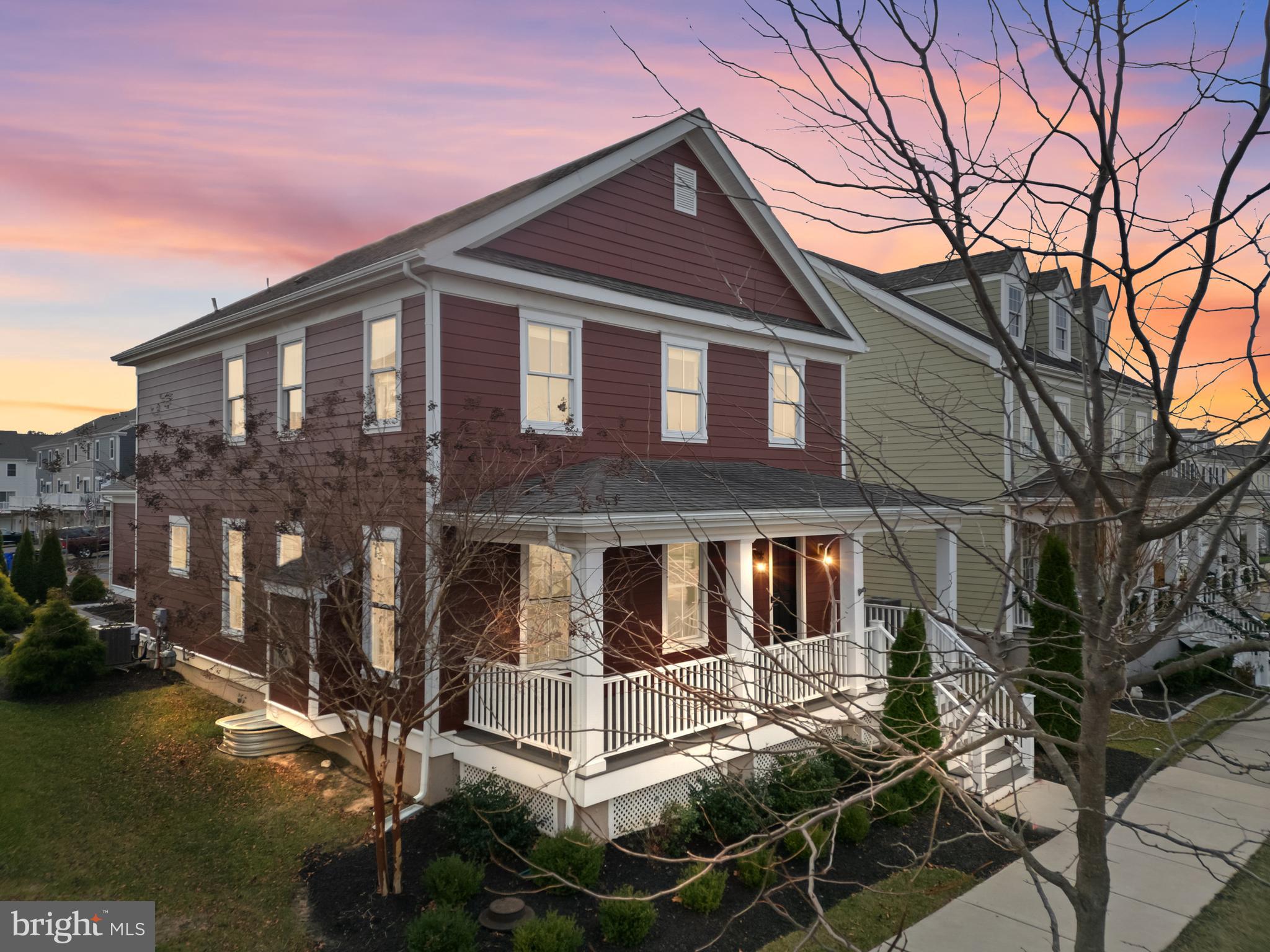 Beautifully designed, newer construction home in the Appoquinimink School District in the Town of Whitehall. 531 Wheelmen Street will welcome you with a professionally landscaped front yard, an expansive covered front porch with recessed lighting and a rear patio that is perfect for entertaining or relaxing. Once inside you will notice the hardwood floors that continue throughout the home and the abundance of recessed lighting. There is an open-concept kitchen and family room that were flawlessly designed with crown molding, a large island with seating for four, granite counters, a fireplace and stainless steel appliances. On this level you will also find a rear den with a second fireplace, a half bath and the laundry area. Upstairs you will find three spacious bedrooms and two well appointed full bathrooms. The primary bedroom features ample storage space including a walk in closet and an en-suite bathroom with a double vanity. Downstairs there is a finished basement complete with a half bathroom, egress window, built in cabinetry and counter space. There is also additional ample storage space in the lower level. A covered breezeway connects your two car garage to the home so weather is never an issue. As an added bonus the Town of Whitehall has been designed so that you are located within walking distance to parks, shops, a beer garden(during the summer months), a wellness center and much more. Request a personal tour today!