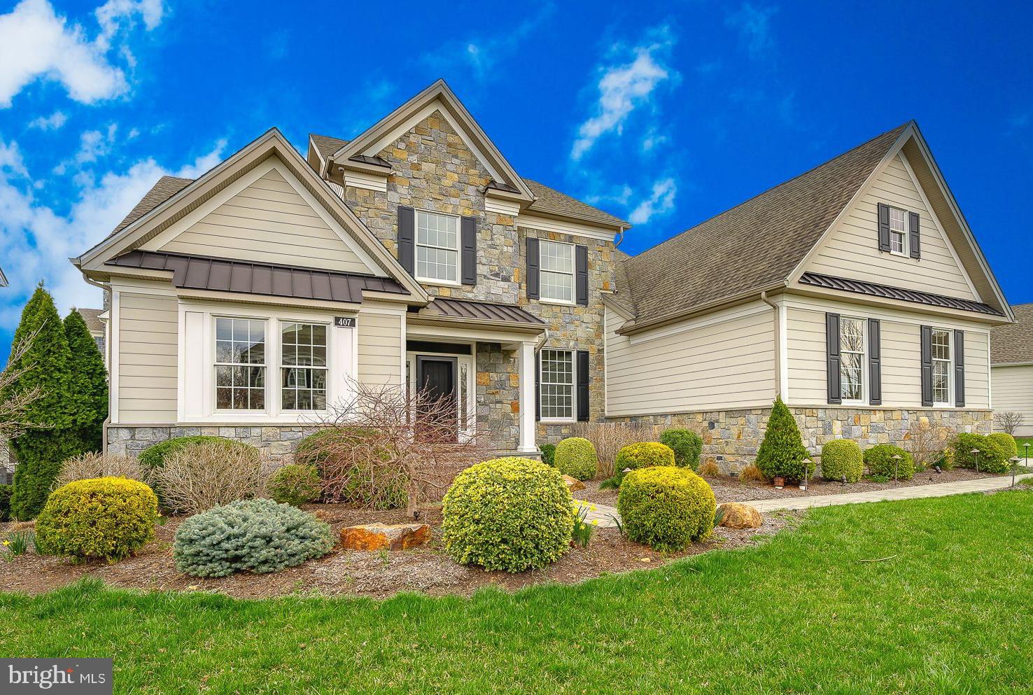Welcome to 407 Park Hill Ln, a detached Merion collection, single family home in the popular Liseter community, offering a blend of style, comfort, and functionality.
At approximately 3,200 square feet (estimated), this meticulously maintained home features 3 Bedrooms and 2.5 Bathrooms, providing ample space for comfortable living, relaxation, and entertainment. As you enter the home you are greeted by a grand Two-Story Foyer, with upgraded millwork including wainscoting, chair rail, and crown molding creating a sense of openness and grandeur. Gleaming hardwood floors grace most of the main level, creating a seamless flow throughout the space, and attractive accent lighting enhances the ambiance of many of the rooms.  The rear glass windows and doors of the home are tinted for comfort indoors.
There is a first floor Office to the left of the Foyer and a Formal Dining Room to the right, which is currently being used as a music room. These rooms offer versatile spaces for work and entertainment.
The Two-Story Family/Great Room is a focal point of the home, with its soaring ceilings and full-height stone gas-burning fireplace, the upper & lower windows flood the space with natural light, creating an inviting atmosphere for gatherings and relaxation. 
Adjacent to the Family/Great Room is the beautifully appointed gourmet Kitchen, with rich cabinetry, center island with seating for 3, tile backsplash, granite countertops, undercounter lighting & outlets, and premium appliances (Wolf, Sub-Zero), offering just the right space for culinary creations. 
The first-floor Primary Bedroom suite is detailed with a tray ceiling, large walk-in closet, and an en-suite Primary Bathroom featuring a seamless shower, double sink vanity, a private toilet room, and radiant heated flooring providing a spa-like experience. 
The Laundry Room/Mud Room is conveniently located on the main level just off the Kitchen and features built-in cabinets, a utility sink, and a side door to a small deck leading to the driveway. A Powder Room off the Family Room completes the first level.
On the upper level, two additional spacious Bedrooms feature sizable walk-in closets and share a Full Bathroom, providing ample space for family or guests.
The Lower Level features a vast unfinished fully insulated Basement, with windows, offering endless possibilities for customization and expansion, making it ideal for creating additional living space, entertainment areas, or storage solutions to suit the homeowner's needs.
Additionally, a spacious Deck off the Breakfast area awaits, featuring a natural gas line for a BBQ grill, perfect for outdoor entertaining and dining amidst the serene surroundings.
Outside, the property has wonderful curb appeal with manicured grounds and a paver driveway leading to a spacious 3-Car Garage equipped with three attractive carriage style doors each with an automatic garage door opener. The garage also features an epoxy floor finish, and has a dedicated HVAC for heat and air-conditioning, providing comfort and convenience throughout the year.
This exceptional home also features a whole-house Generac generator, ensuring peace of mind and uninterrupted comfort during power outages.
The Liseter community offers resort-style amenities, including a clubhouse with game room, infinity pool, tennis courts, basketball courts, bocce courts, pickleball court, fitness center, and walking trails. Located just minutes from shopping, dining, and entertainment options in Newtown Square and nearby Wayne ensuring a convenient and enjoyable lifestyle for residents. It also offers easy access to major highways and public transportation for commuting to Center City Philadelphia and to the Philadelphia Int'l Airport.
