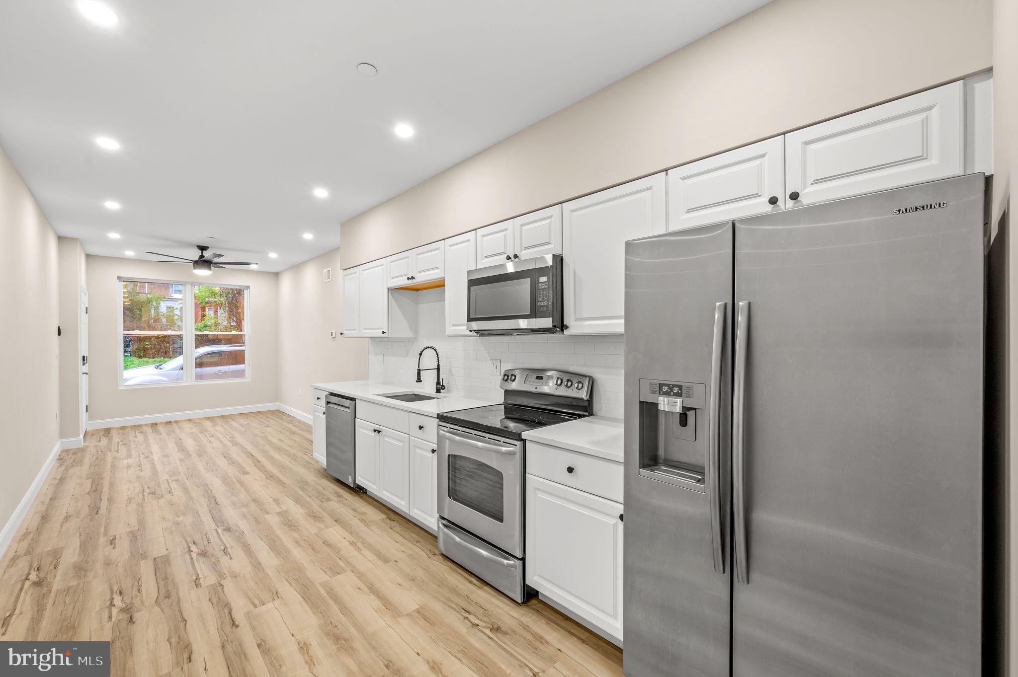 2134 N 19th Street is available for rent! This brand new construction property features 3 massive bedrooms, & 2 full bathrooms for only $1,900 per month & is walking distance to Temple University. This bi-level unit includes central air, a washer & dryer in-unit, large bedrooms, luxury flooring throughout, & beautiful tile in the bathrooms. The first floor living room offers tons of natural light, a spacious kitchen & an oversized bedroom. The lower level features two large bedrooms (one can be used as an office or den) and an oversized bathroom with a double vanity. You also have access to your own quiet backyard area. There is lots of closet space and a big basement for storage. Owner pays for water & trash. Tenants are responsible for electric. This unit is available for move in April 15th. Schedule your tour today!