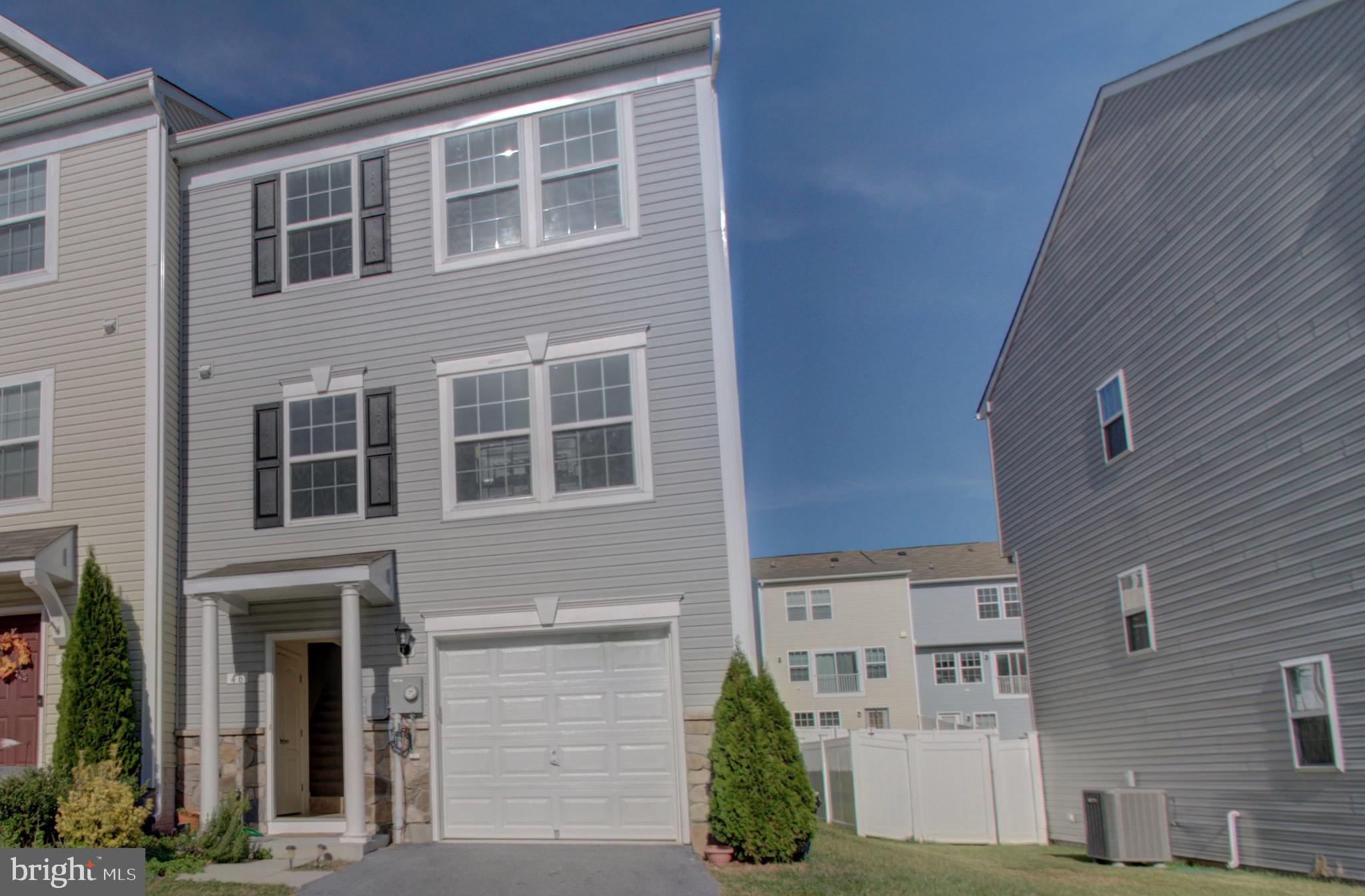 Easy to show. Lovely 3 BR, 2.5 BA  end unit TH in Stonebrook. Built in 2018, owners upgraded to add a 8' Morning room off the kitchen. Plenty of space for a sitting room or larger dining room table. This also adds extra space to the Primary BR. Sellers finished the lower family room as well, thus creating a very spacious home.  Windows flood the home with natural light. Attached garage. This home is being sold AS IS and needs a little TLC,  but move right in and start adding your personal touches. Great home for entertaining.  Close to James Rumsey Technical Institute, shopping, and major commuter routes.    
Please note Curtains throughout the TH DO NOT CONVEY