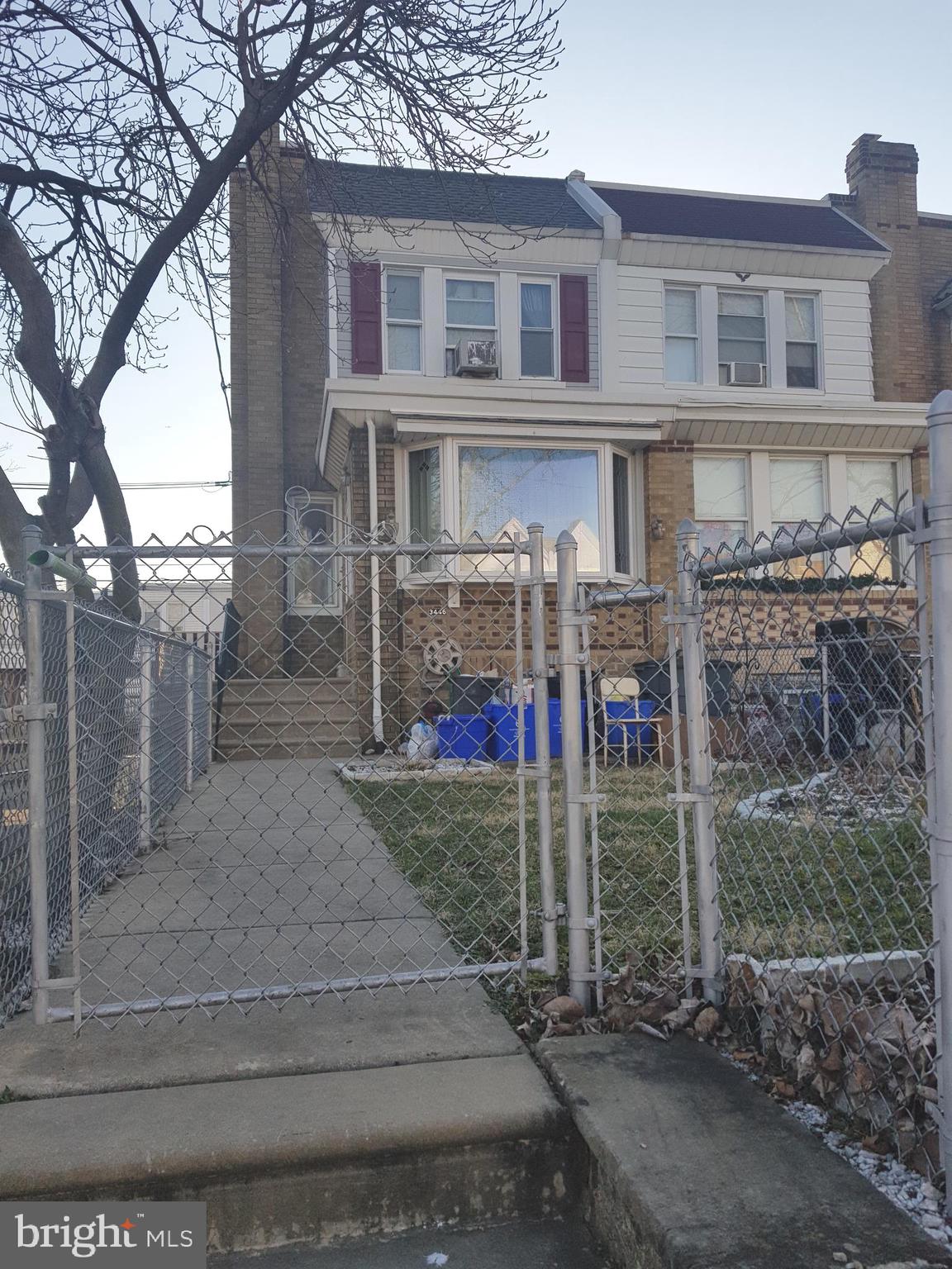 Highly desirable Mayfair Corner rowhome.  1,480 square feet. Large front and side yard, with deck. Large bedrooms, 1.5 bath, with jacuzzi. Walkout basement, and attached garage for inside parking. Remodel started, but unable to finish. To be sold in "As Is" condition. Remodel materials available from unfinished jobs. Great opportunity to get in and complete  your desired home.  Conveniently located close to shopping, restaurants, public transportation and schools.