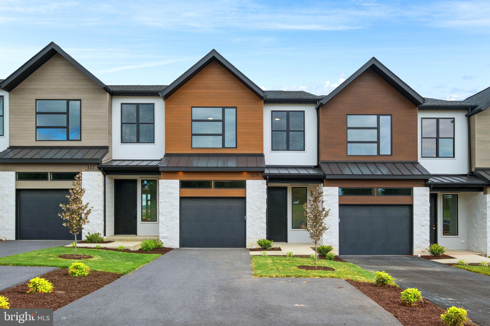 Embrace the pinnacle of luxury living in the highly desirable Crossroads Farm community, an upscale neighborhood offering sweeping views of the Blue Ridge Mountains and Mount Massanutten. This stunning new construction townhome combines classic stone and stucco with innovative, zero-fade Nu-Tech Lite siding. The meticulously designed interior radiates sophistication, featuring light-toned engineered hardwood floors and exquisite architectural details like custom rounded wall corners. The gourmet kitchen boasts premium custom-crafted in Bridgewater cabinetry, quartz countertops, and luxury appliances. Upgraded Marvin windows fill the home with natural light, complemented by soaring 10-foot ceilings. Step outside to enjoy beautifully landscaped surroundings, or explore the community's meticulously maintained green spaces and walking trails.