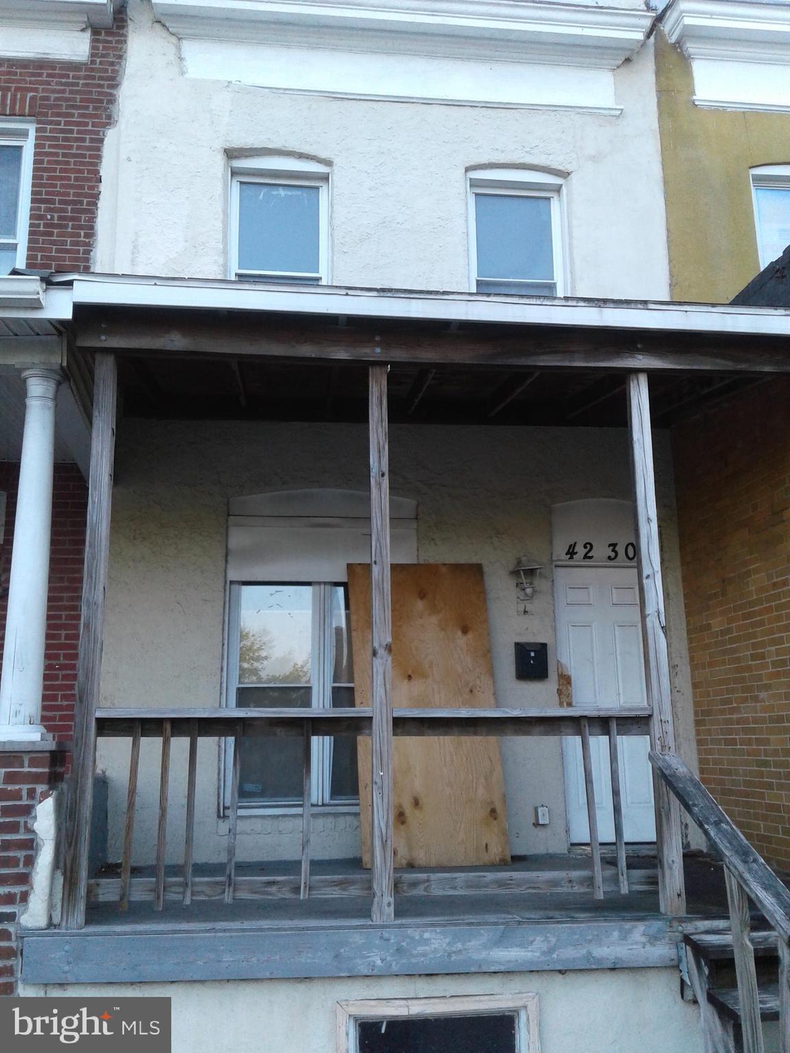 This is the time to get your piece of the hottest neighborhood in Baltimore the Park Heights neighborhood. With major investments planned all though out area and a main street designation pending. The roof is done and other work  has already started it is just wait for you to finish.  This rare property has a bathroom in the master bedroom and a open floor plan. This is the time to make this investment. Don't let it slip away.