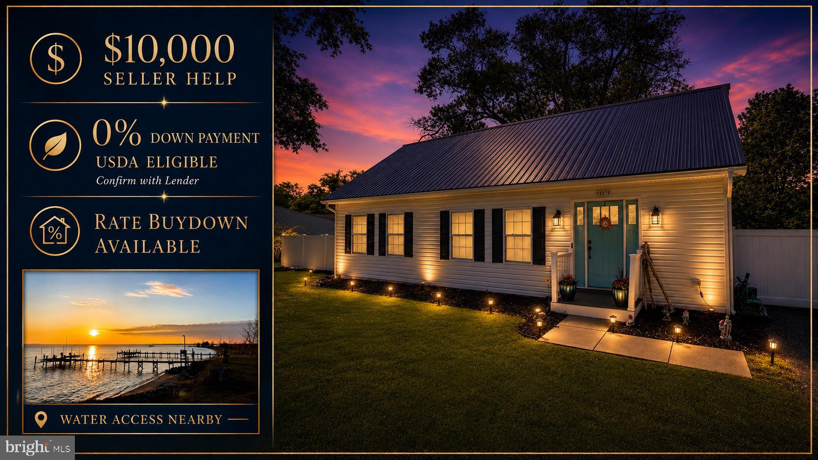 $10,000 Seller Help with Acceptable Offer | USDA Eligible Area | 0% Down Payment Possible

A refreshed opportunity in a Potomac River community with no HOA. At 13375 Beach Haven Circle, eligible buyers may be able to take advantage of USDA financing with potential 0% down payment, plus $10,000 in seller help with an acceptable offer. Buyers should confirm loan terms, qualification, and eligibility with their lender.

Fully renovated and offering approximately 2,232 finished square feet, this 3-bedroom, 3-full-bath home sits on nearly half an acre across three combined lots, giving buyers space, flexibility, and lifestyle value in one package. The home features an updated kitchen with granite countertops, white shaker cabinetry, farmhouse sink, and black stainless steel appliances. The primary suite includes vaulted ceilings, and all three bathrooms have been renovated. Additional updates include new flooring throughout, a warranted metal roof, refreshed exterior presentation, and a fully fenced yard with usable outdoor space for entertaining, storage, gardening, or future possibilities.

Just moments from community water access, residents can enjoy the nearby private beach, pier, and boat ramp with access to kayaking, fishing, crabbing, boating, and Potomac River recreation. Convenient access to Dahlgren Naval Surface Warfare Center, Indian Head, Joint Base Andrews, Patuxent River NAS, La Plata, and Washington, DC.

Sellers are actively preparing for their move and are motivated to move quickly. Photos include vacant-room views and virtually staged images to help illustrate layout, scale, and design potential. Furniture and décor shown in staged images are for visualization only and do not convey. With seller help, USDA eligibility, no HOA, updated interiors, and Potomac River community access, this refreshed Newburg opportunity deserves a second look. Schedule your private showing today.