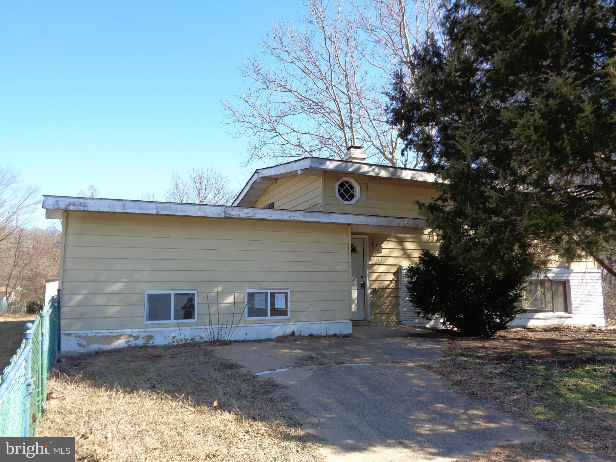 Price reduced!!!! Split level with 3 bedrooms 2 full and 1 half bath.  Very large lot with existing sheds.  Very close to major highways, shopping, and recreation.