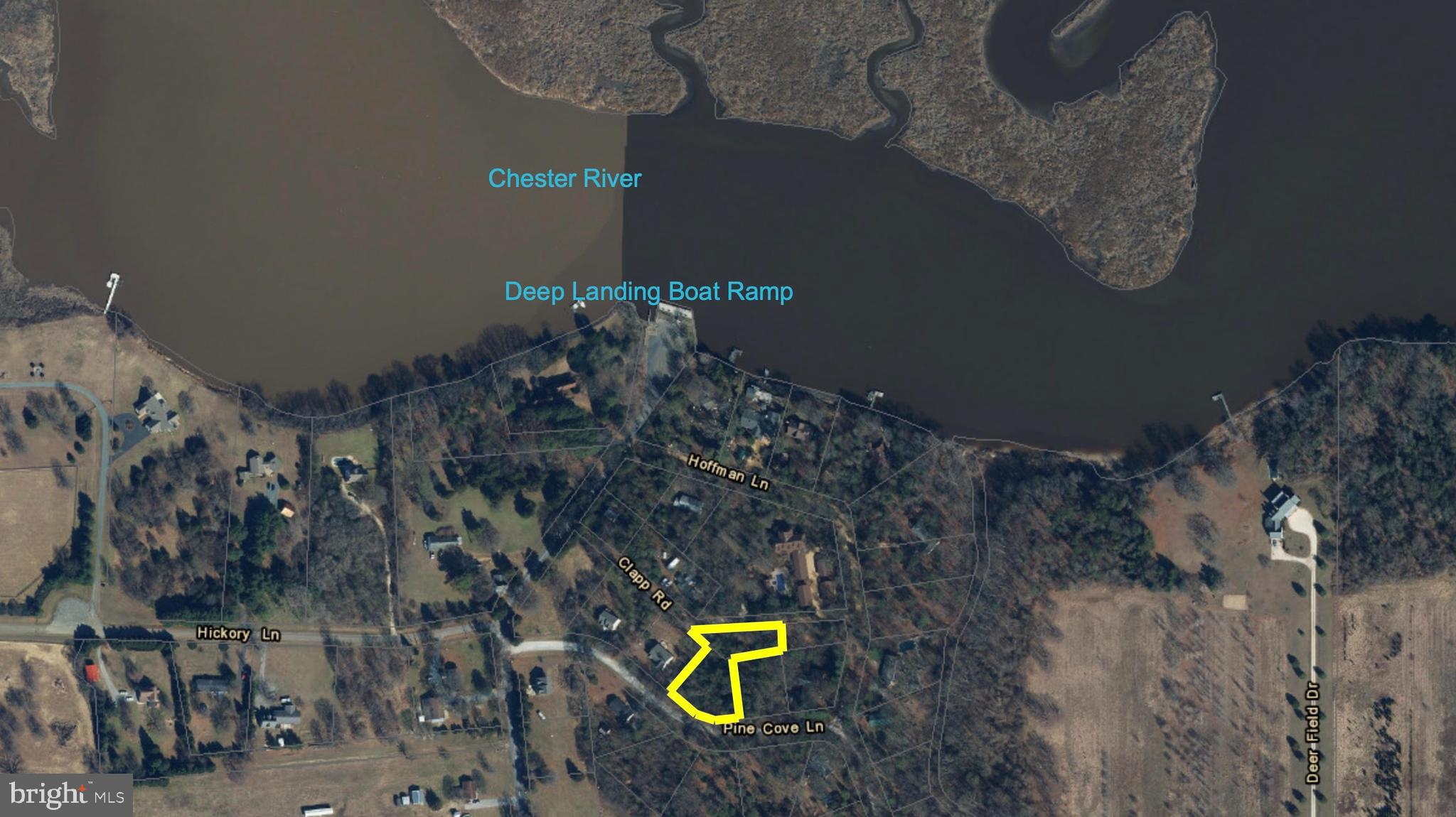 Wonderful opportunity to purchase two established adjoining residential lots within a short walking distance to the Chester River and deep water boat ramp. These two recorded lots were purchased many years ago by a family that vacationed  in a home nearby. These lots have not been perc tested but the soil types are conducive to percing and there are homes on the neighboring parcels. Please consult with the Queen Anne's Environmental Health Dept . for necessary requirements for testing.  Excellent location for retiree, first time home builder, or investor. Two adjoining lots to be sold together and show in public records as 113 Pine Cove Lane (.451 Acre) and 114 Clapp Road  (.30 acre), Chestertown , MD 21620.