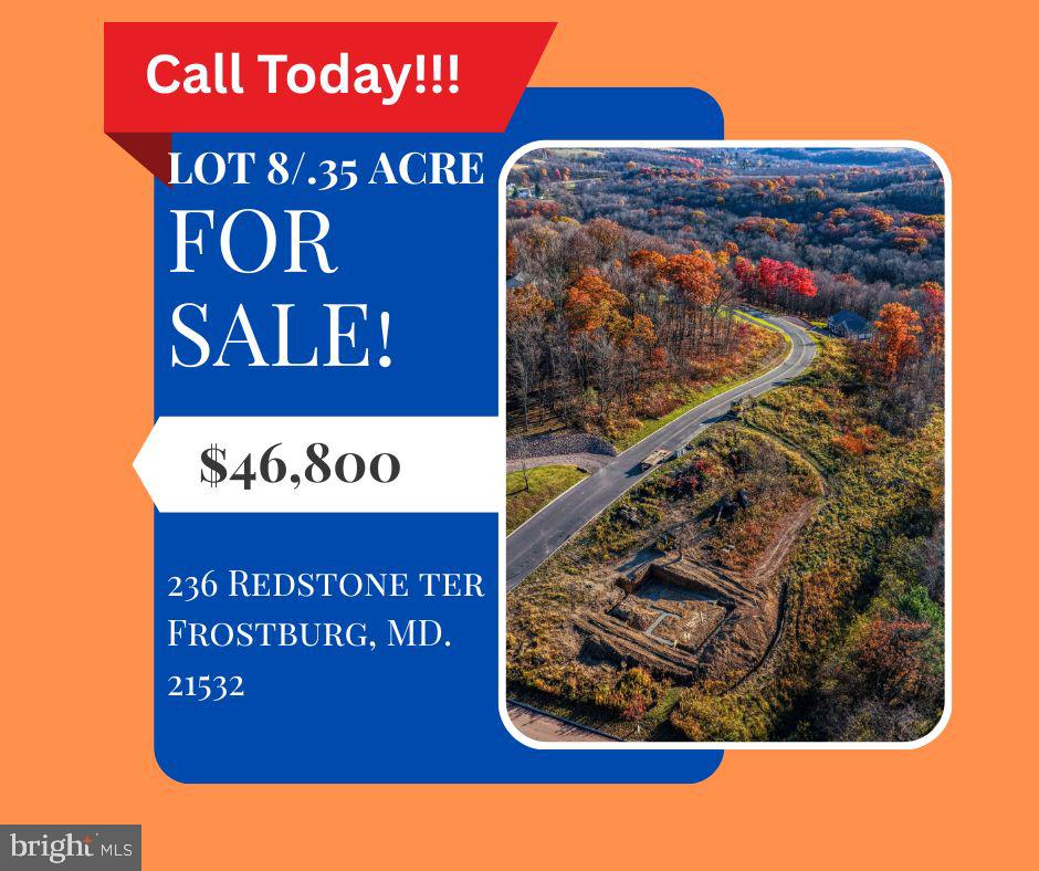 Welcome to Sand Spring Run Subdivision, Frostburg’s premier residential community surrounded by natural beauty and mountain charm. Lot 8 offers 0.35 acres of gently sloping land with breathtaking mountain views, providing the perfect canvas to build your dream home.

Enjoy the peace of country living while staying close to everything you need—Frostburg State University, shopping, medical facilities, and easy access to Interstate 68 for convenient commuting.

Experience the best of Western Maryland living in a thoughtfully designed neighborhood with protective covenants and restrictions to maintain the integrity and value of your investment.  Call today for more information!