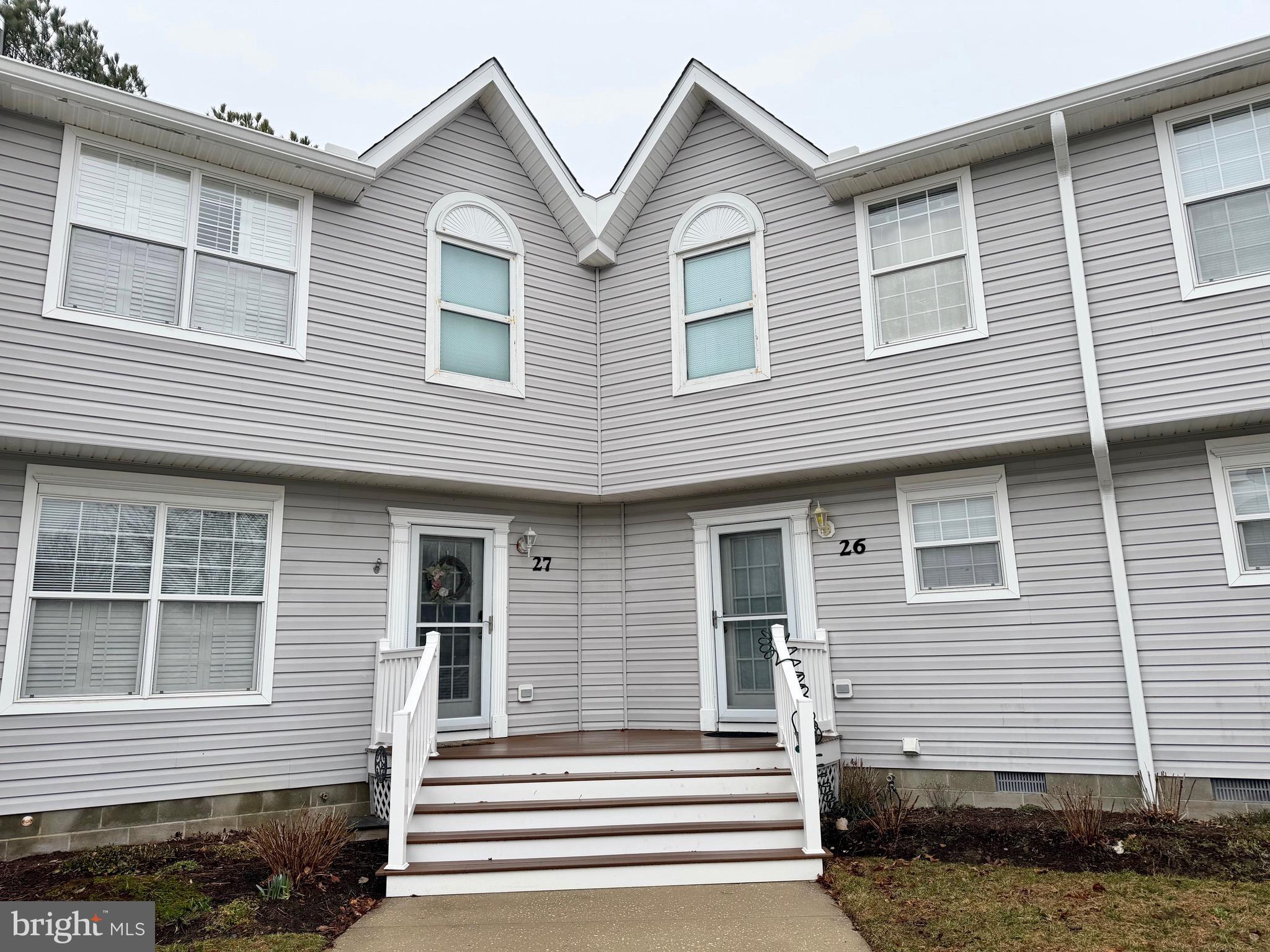 Coastal lifestyle, turn-key, close to the beach.  Beachwood Court 2-bedroom 1 full and 1 half bathroom townhouse.  Open floor plan.  Courner location in the back of the community.  Shows well, screened three-season room, extra storage, short walk to community pool and tennis.  Bethany Meadows is conveniently located within walking or biking distance to downtown Bethany Beach.  Only 2 miles to shopping, restaurants, public golf courses and the beach.