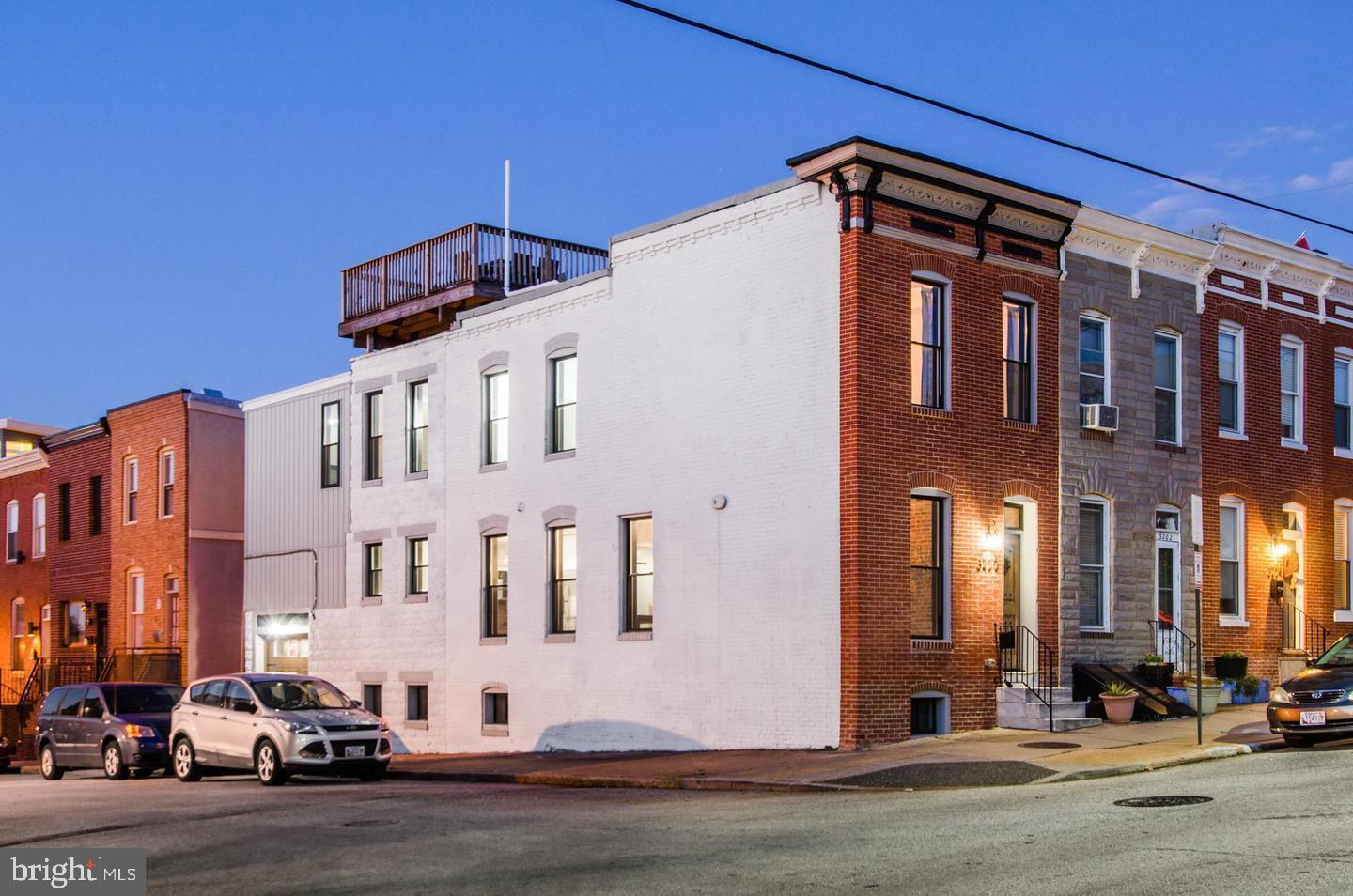 Well-maintained end-of-row Federal-style townhome in Canton offering 4 bedrooms, 3 full baths, and approximately 2,240 finished square feet across three levels. Renovated in 2015, this home features a thoughtful layout, distinctive architectural details, and city, harbor, panoramic, and water views.

The main level showcases hardwood flooring, exposed beams, tray ceilings, recessed lighting, and an open flow between the living, dining, and kitchen areas. The gourmet kitchen features granite countertops, stainless steel appliances, gas cooking, a breakfast bar, and ample workspace.

The upper level includes two bedrooms and two full baths, including a primary suite with hardwood flooring, walk-in closet, and private bath with double vanity and granite countertops, 2nd level laundry for convenience . The lower level offers two additional bedrooms, a full bath, and flexible living or workspace options.

Outdoor features include a roof deck, porch, sidewalks, and an attached garage with off-street parking. A well-maintained Canton home offering stylish interiors, functional space, and impressive city and harbor views.
