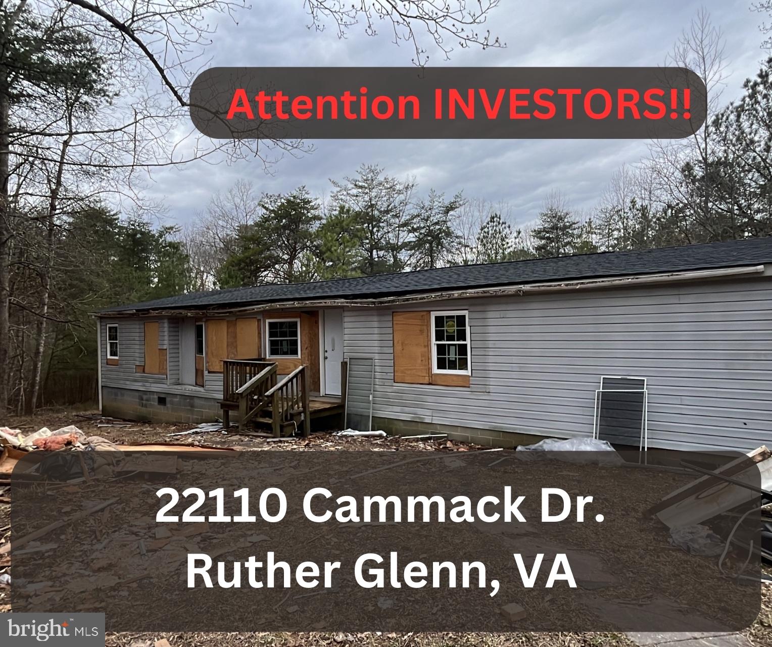 *** Attention CASH Investors*** BEING SOLD AS IS WHERE IS. 

Value is in the land. NO HOA!

 3 acres on a cul-de-sac just 2 miles East of I-95 in rapidly growing Ruther Glen. 

Offering two separate lots, sharing a line (69-A-22A + 69-A-23) totaling nearly 3 acres. Because the lots are adjacent, land can be redistributed equally between the two if the new owner wants to.