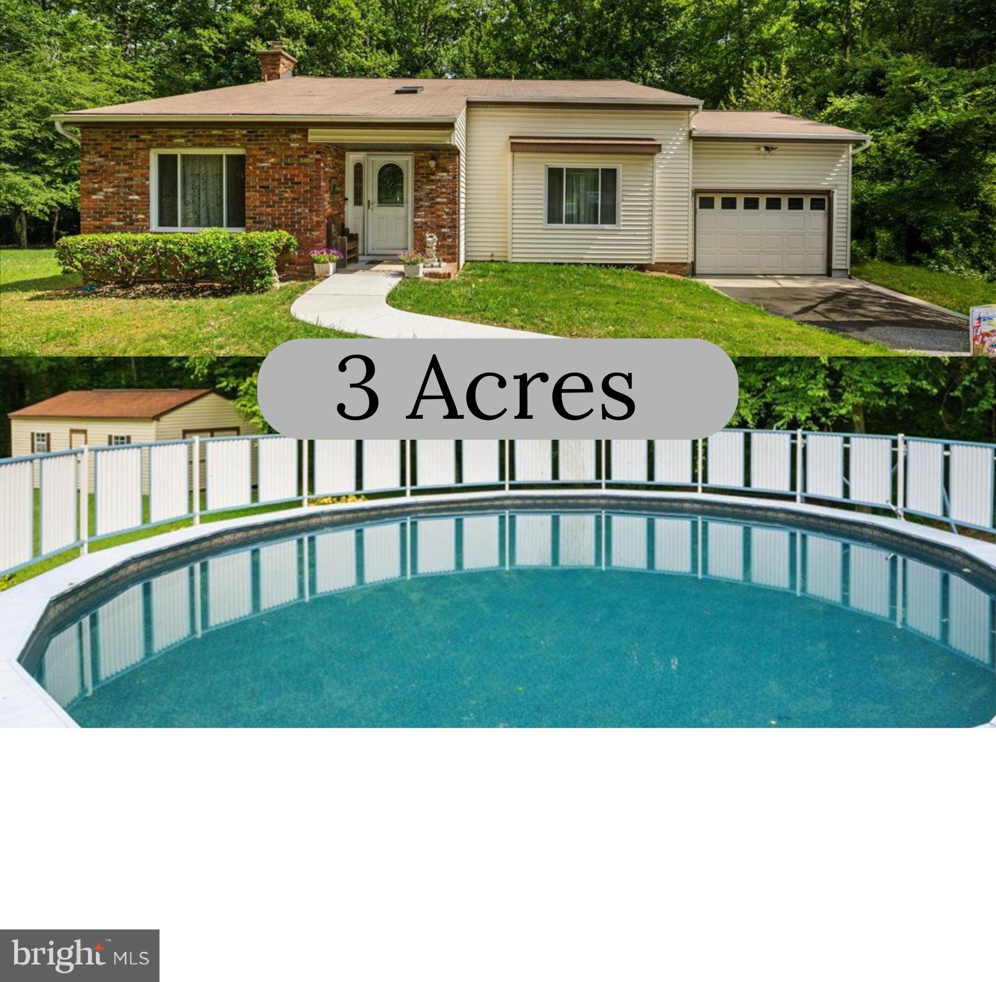 Welcome home to this charming property situated on 3 flat, open acres in the heart of Huntingtown! With plenty of room to spread out both inside and out, this home offers a comfortable layout and great spaces for everyday living and entertaining.
The main level features a bright living room with cathedral ceilings, a separate dining room, and a spacious kitchen that opens to the family room. From there, step out onto the large deck overlooking the above-ground pool—perfect for summer gatherings and relaxing evenings at home. You'll also find a convenient half bath and a large laundry room with its own exterior entrance. New LVP flooring has been installed in the dining room, kitchen, foyer, and bathrooms, adding style and durability throughout these high-traffic areas.
Upstairs, the primary suite includes a private bath, while two additional bedrooms share a full hall bath.
Outside, enjoy the privacy and possibilities that come with 3 usable acres, whether you're gardening, playing, or simply enjoying the open space. Additional features include a one-car garage, an above-ground pool with a new liner and motor, and a fantastic location close to schools, shopping, and everything Huntingtown has to offer. New water softener (Aug 2023), water heater 5/6 years old, inside/outside hvac (Oct 2020), roof 8/10 years old.