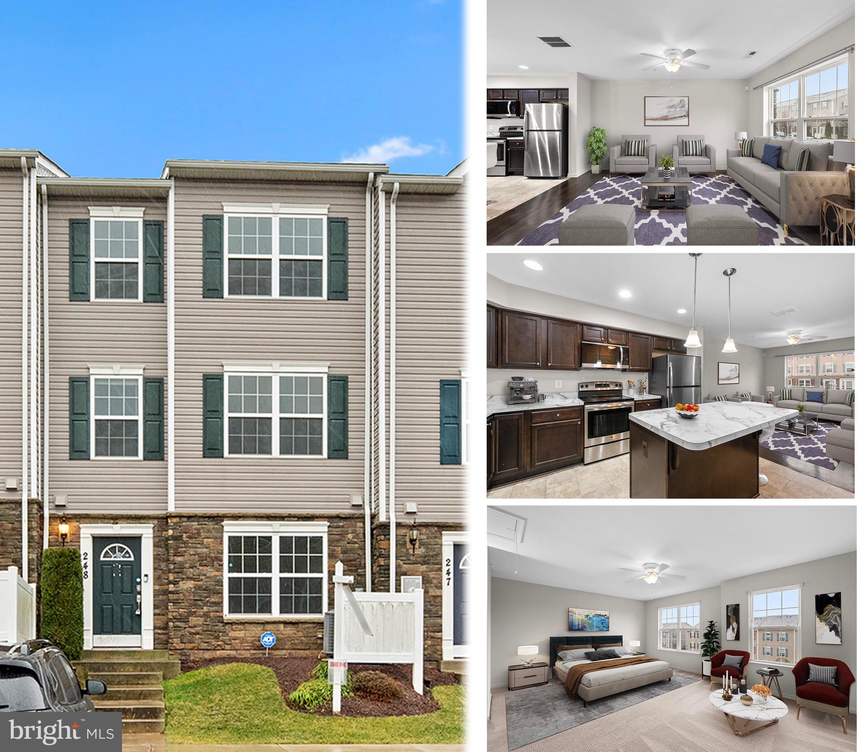 ***OFFER DEADLINE TUES 1/16/24 @ 7:00PM PLEASE SUBMIT HIGHEST & BEST*** Welcome to 6519 Dundee Dr #248. A move-in ready 3 bedroom 2.5 bath modern living townhome style condo! Enter at ground level to an open concept living room with low maintenance LVP floors + lots of
natural light. The gourmet chef's delight kitchen offers island seating, tons of prep space along with modern cabinetry w/ under lighting + stainless appliances. The main level is a great entertaining space that allows everyone to enjoy the main level on the go w/ a half bath for added convenience. Head upstairs to find two spacious bedrooms with a shared hall bath complete with tub, dual vanities + linen closet as well as living level laundry room. The private upper level is a luxurious primary suite w/ lots of natural light, a sitting area, walk-in closet + private full bathroom w/ tub, dual vanities + linen closet of its own. Enjoy the amenities at Reservoir Ridge such as the outdoor pool, tot lots, sidewalks, landscaping, trash, recycling, snow removal, water + sewer all included in monthly fee. Convenient location of all that Eldersburg has to offer close to many commuter routes, parks, trails + more! Don’t wait and schedule your appointment, it will be gone!